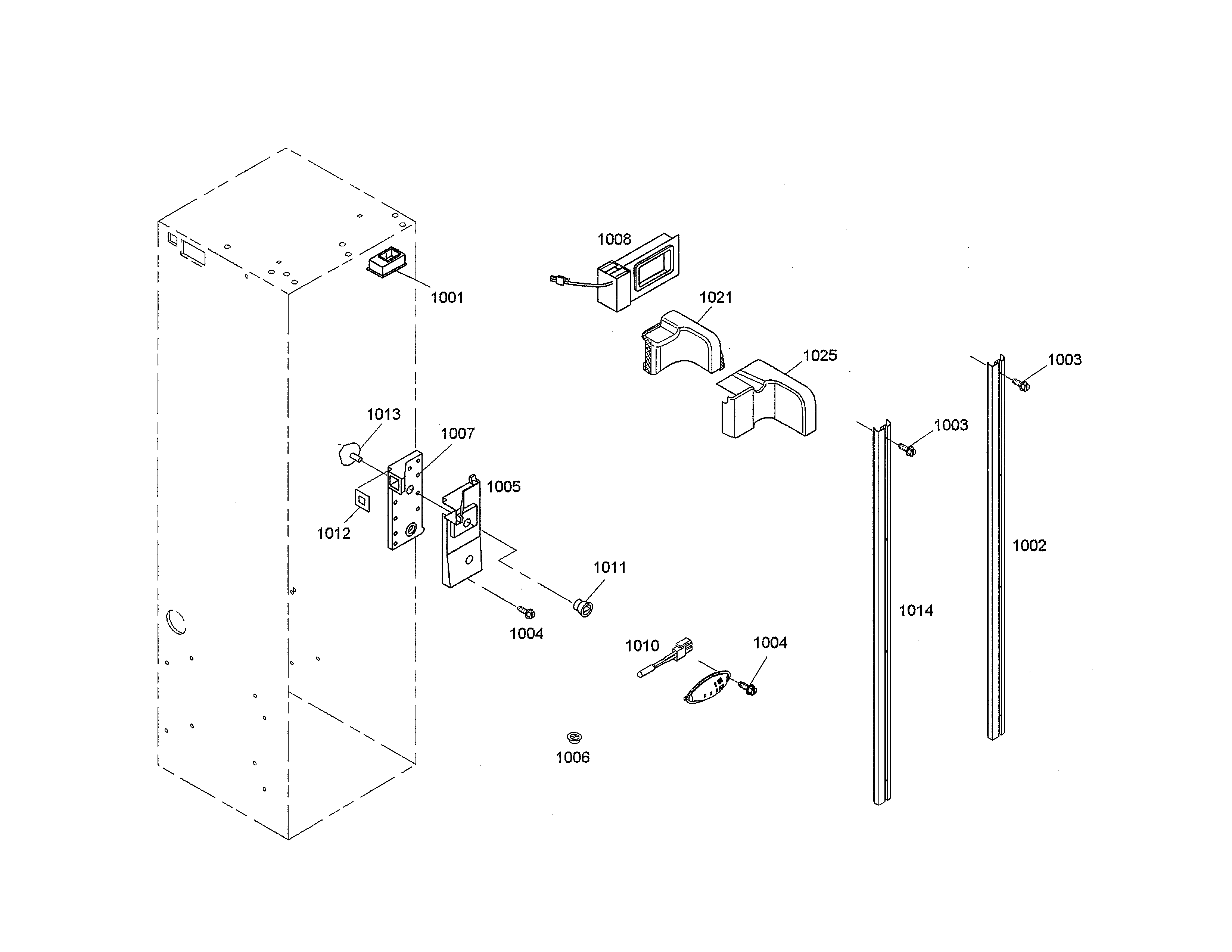 Thermador KBUIT4855E/04 air baffle/air duct diagram