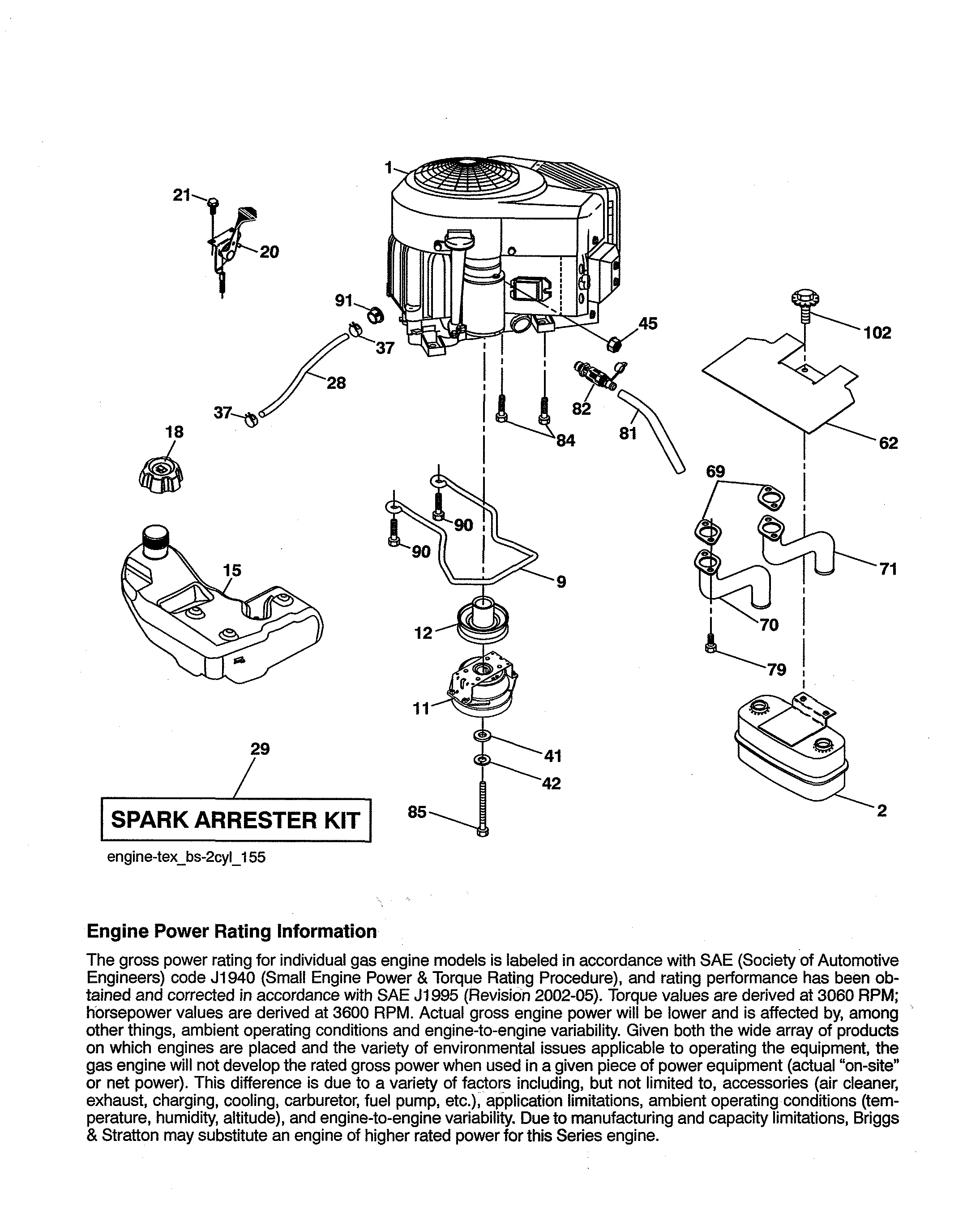 Craftsman 960420218 engine diagram