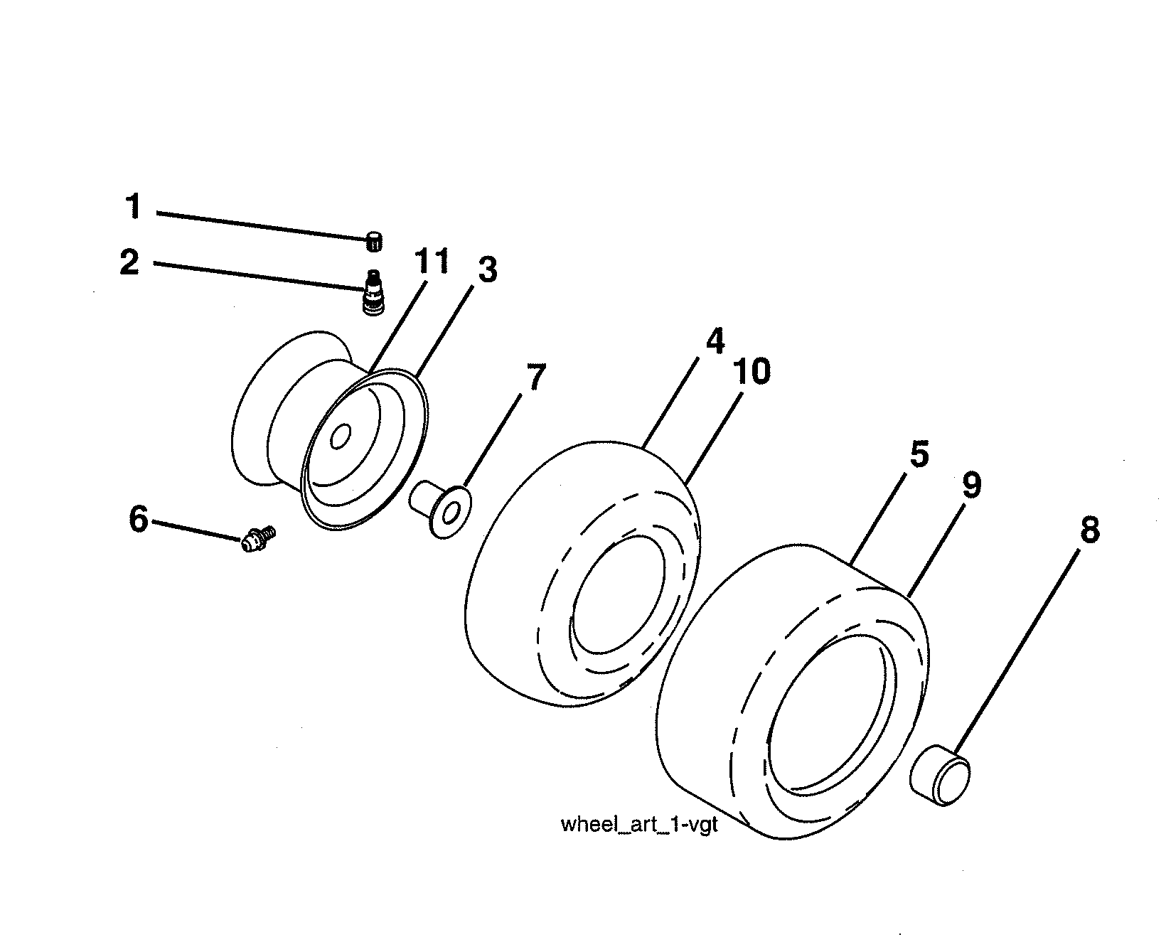 Craftsman 960420218 wheels & tires diagram