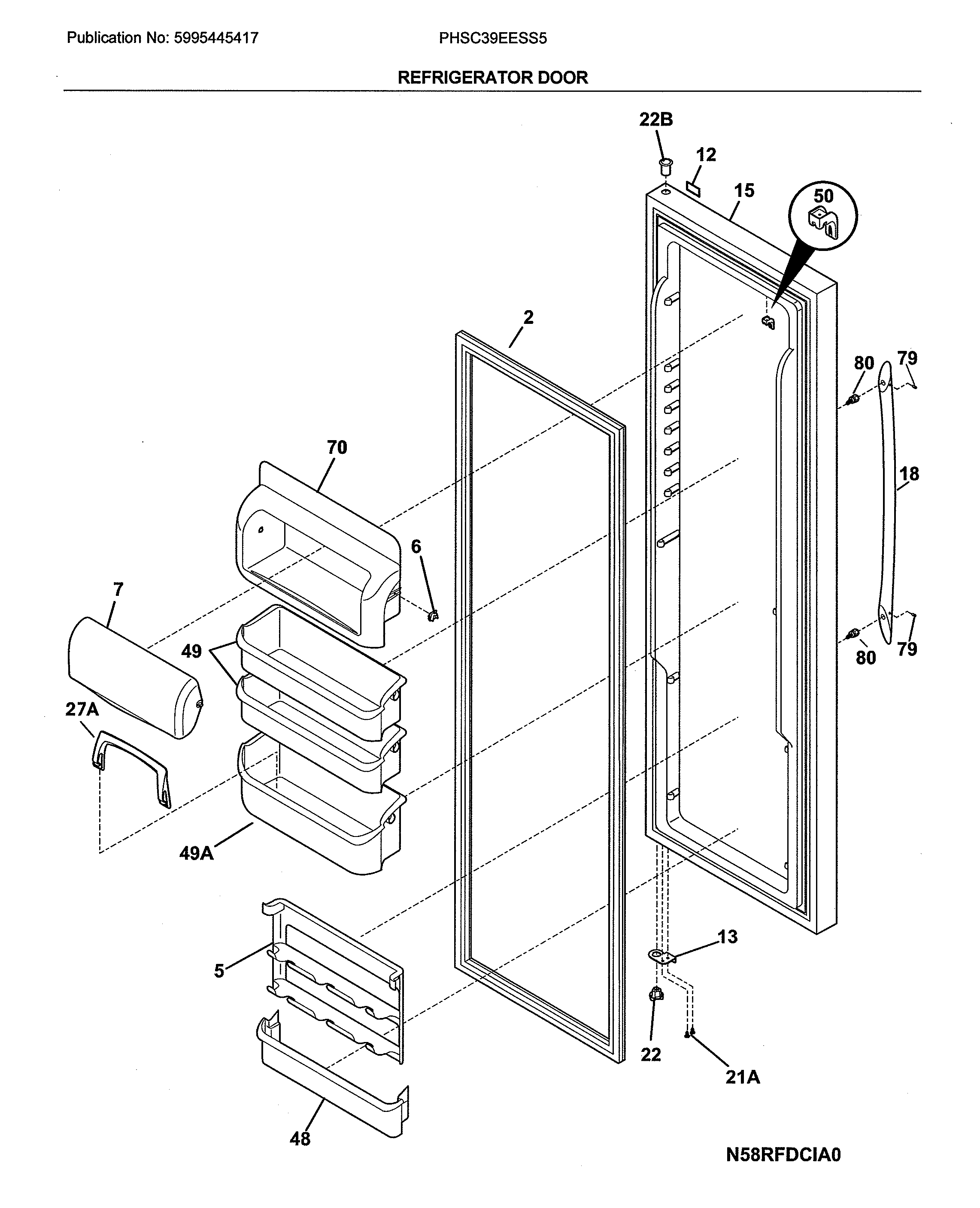 Frigidaire PHSC39EESS5 refrigerator diagram