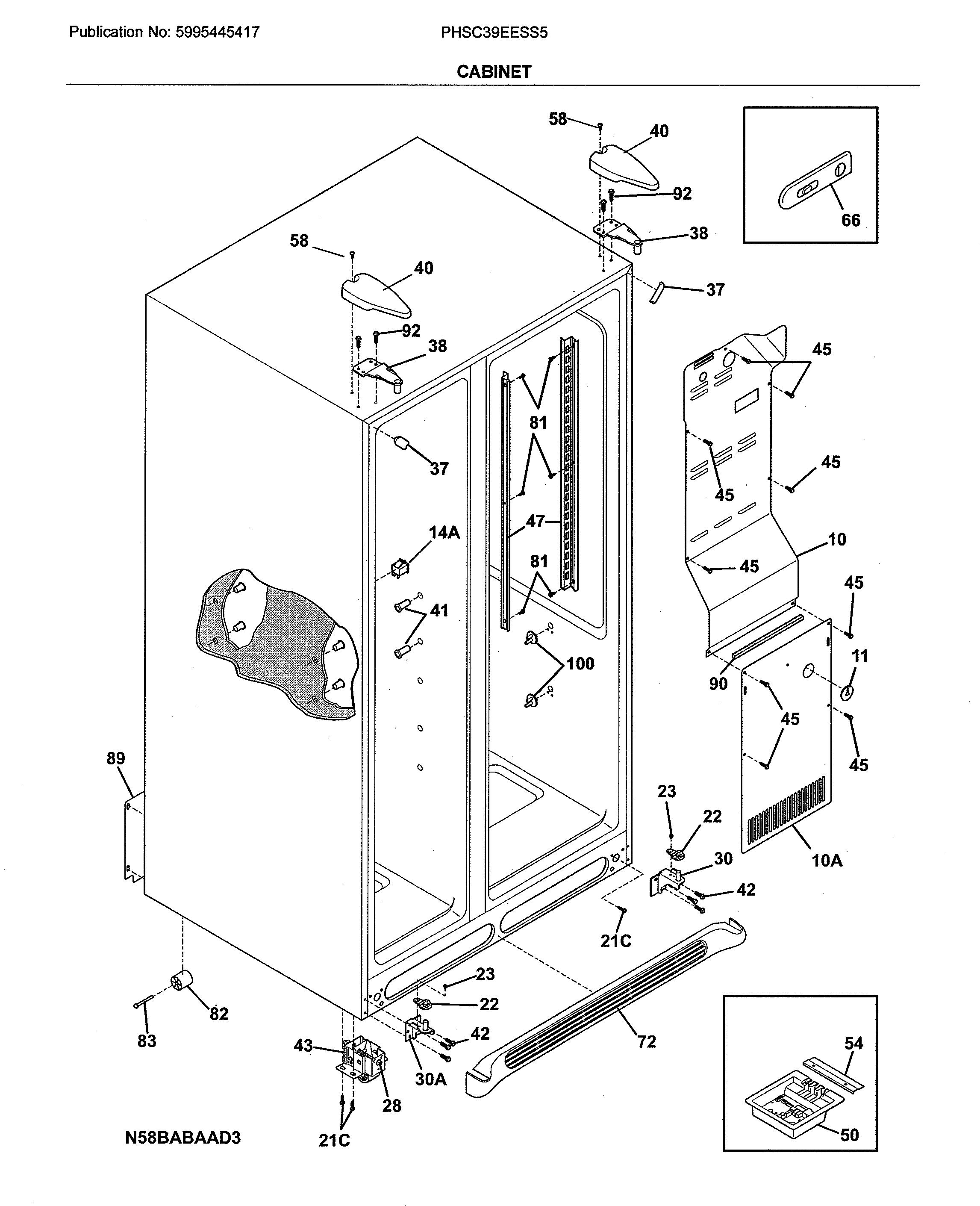 Frigidaire PHSC39EESS5 cabinet diagram