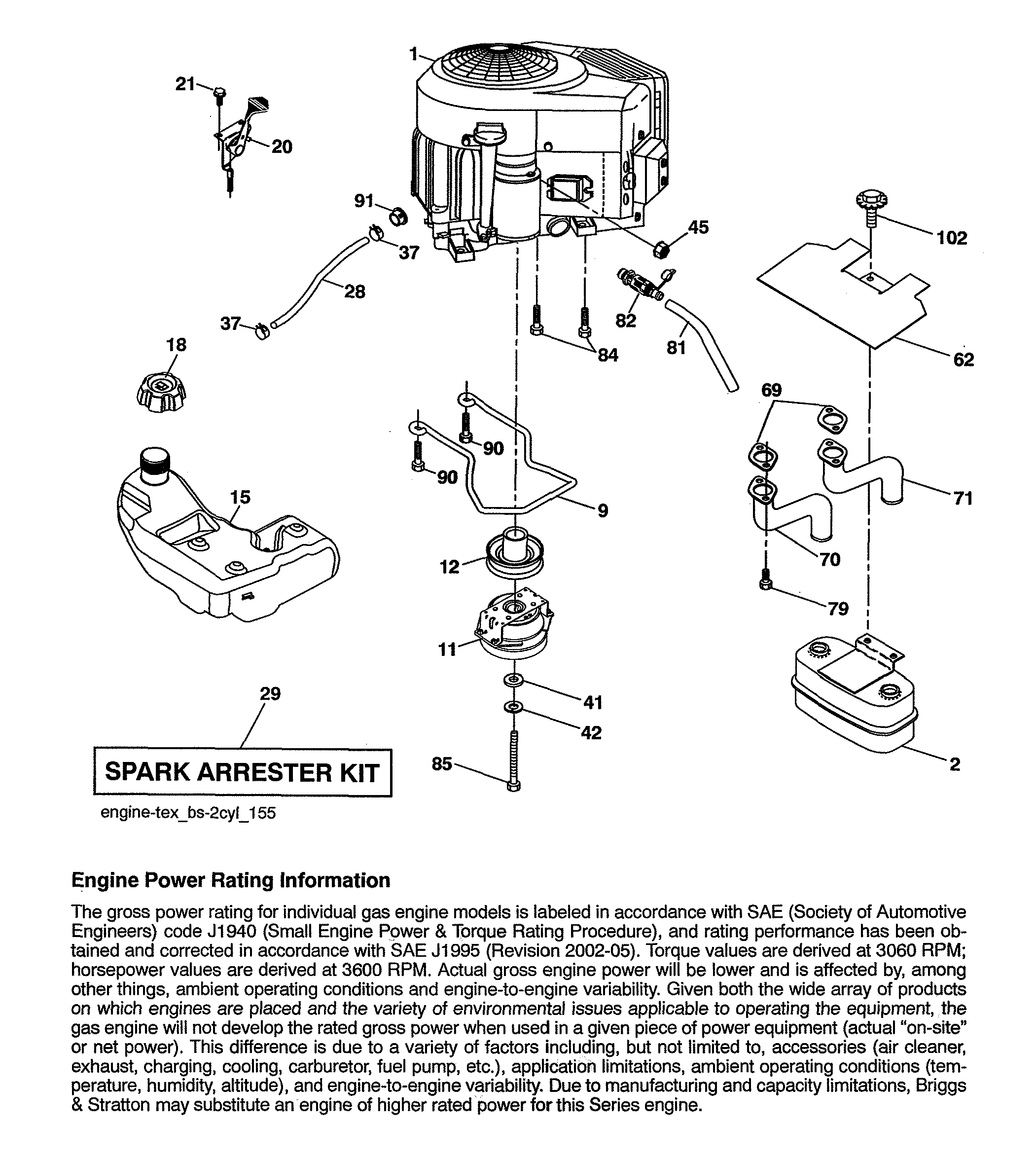 Craftsman 960420219 engine diagram