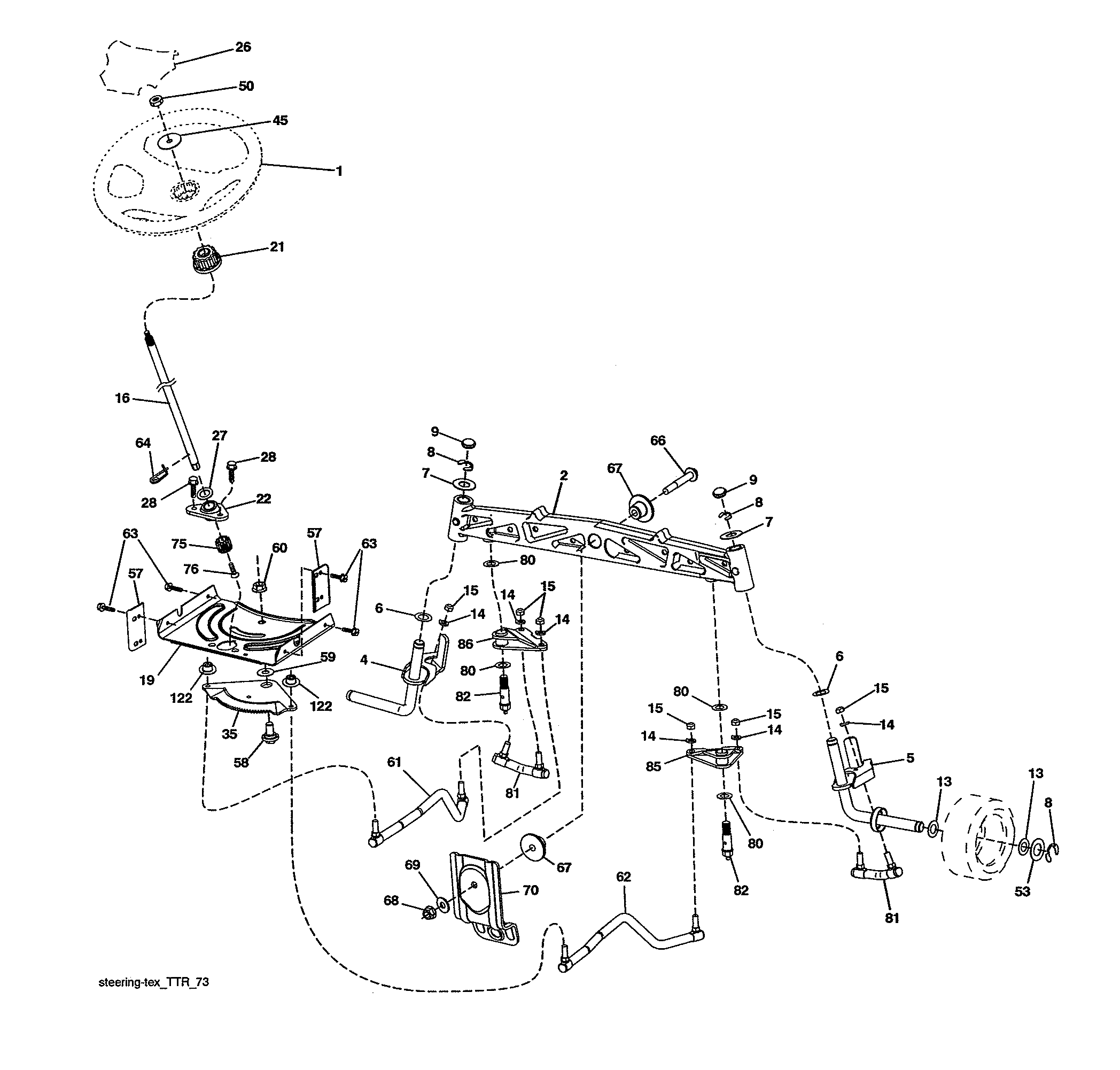 Craftsman 960420219 steering assembly diagram