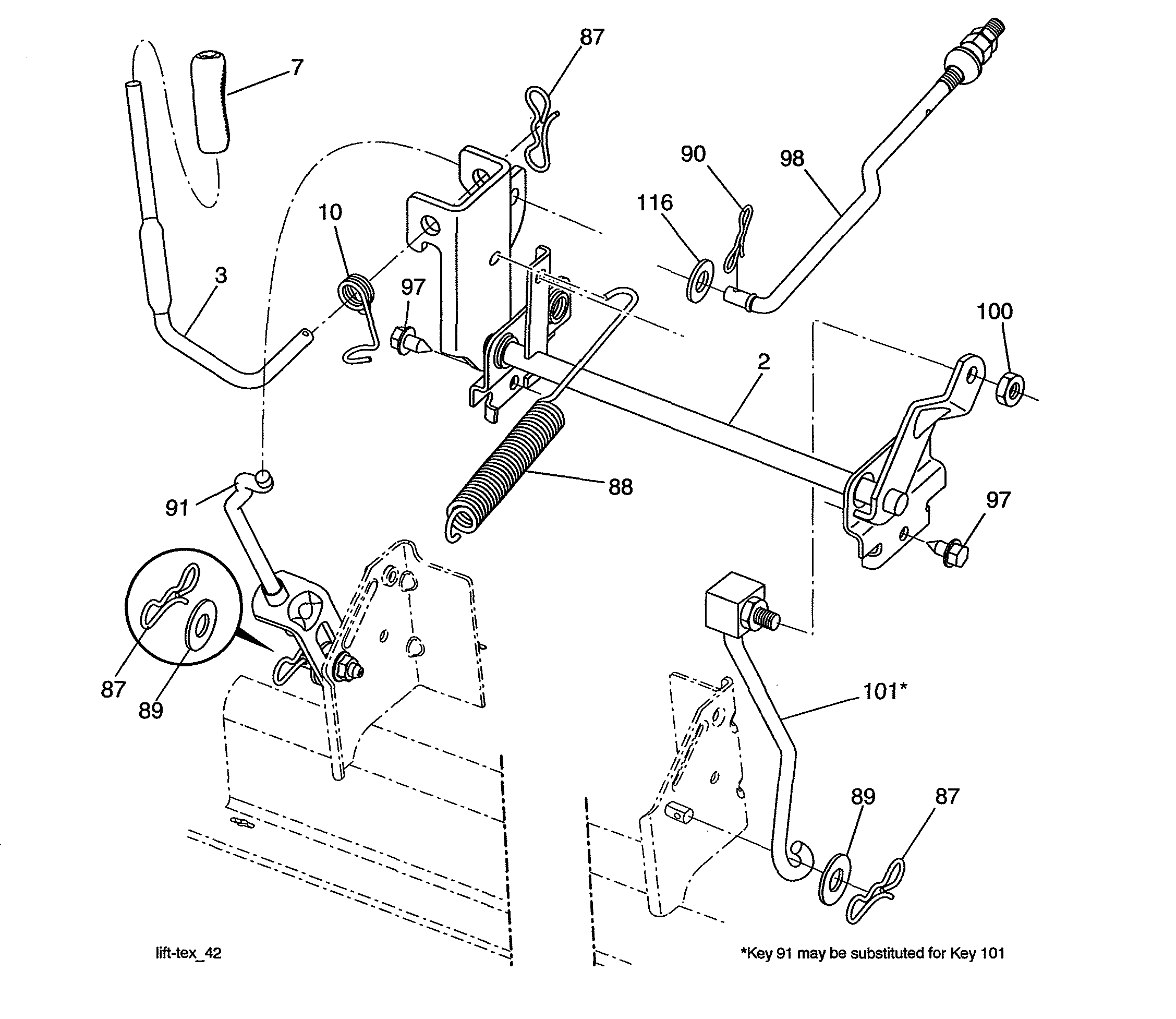 Craftsman 960420219 lift assembly diagram