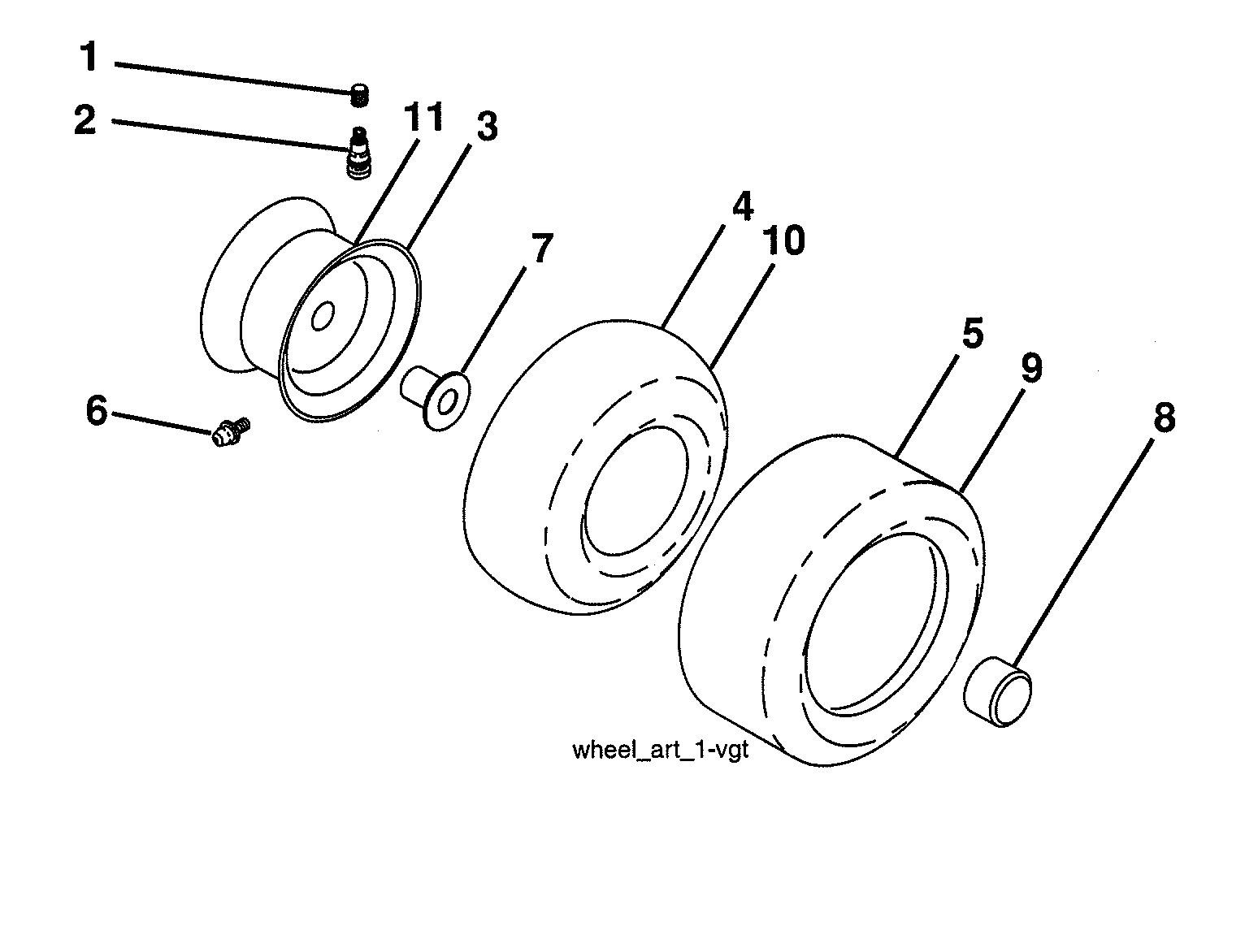 Craftsman 960420219 wheels & tires diagram