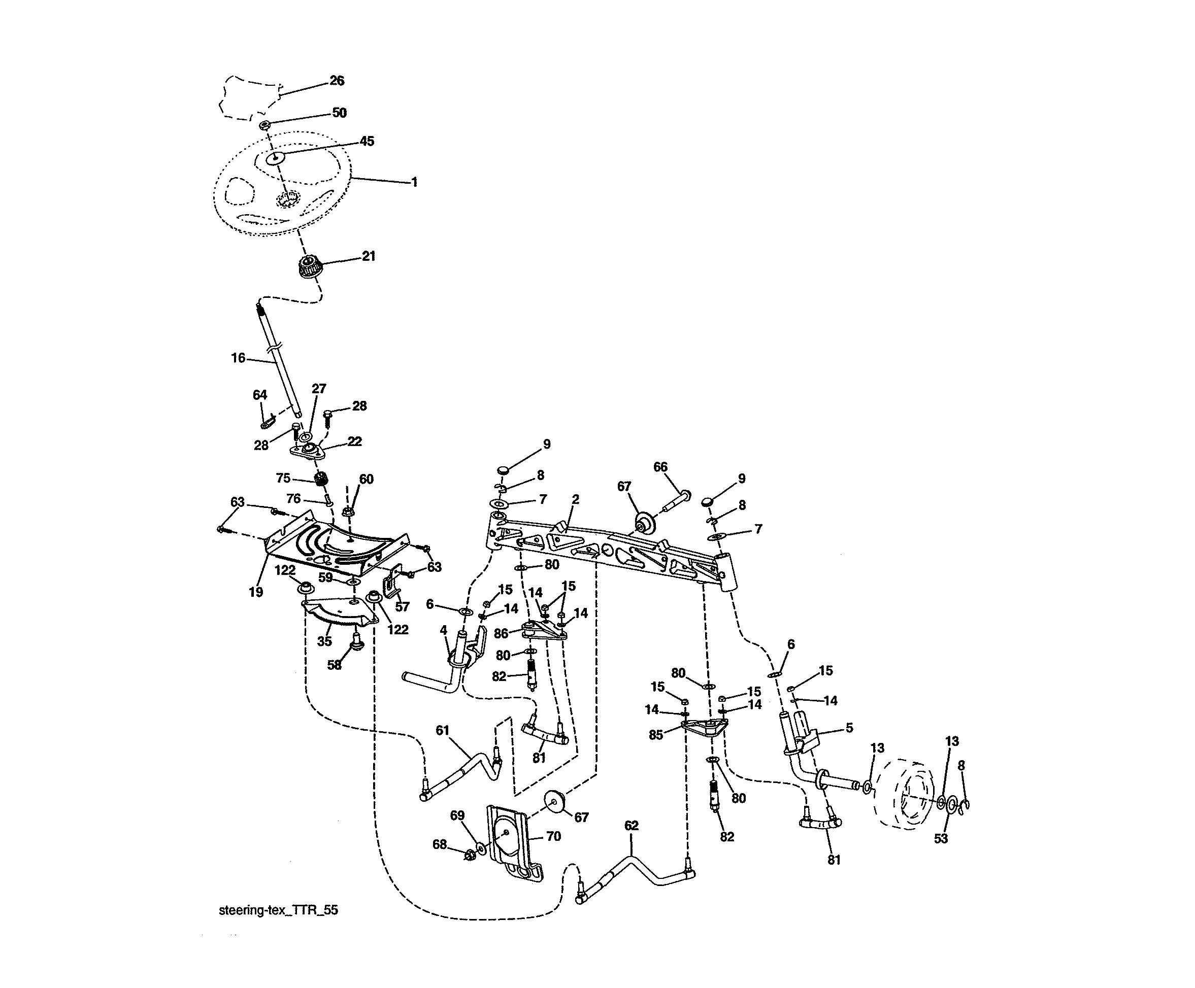 Craftsman 960420221 steering assembly diagram
