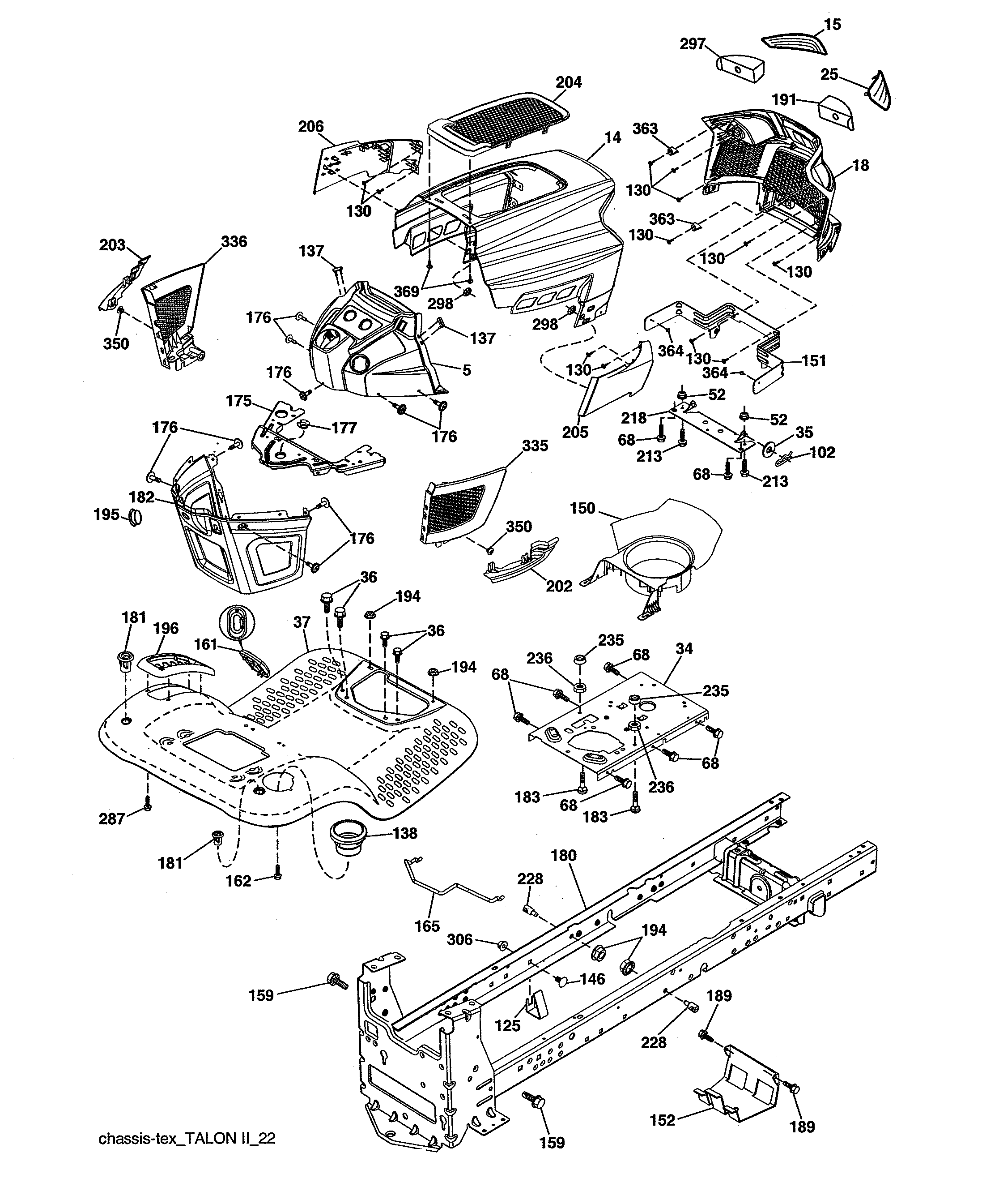 Craftsman 960420222 chassis assembly diagram