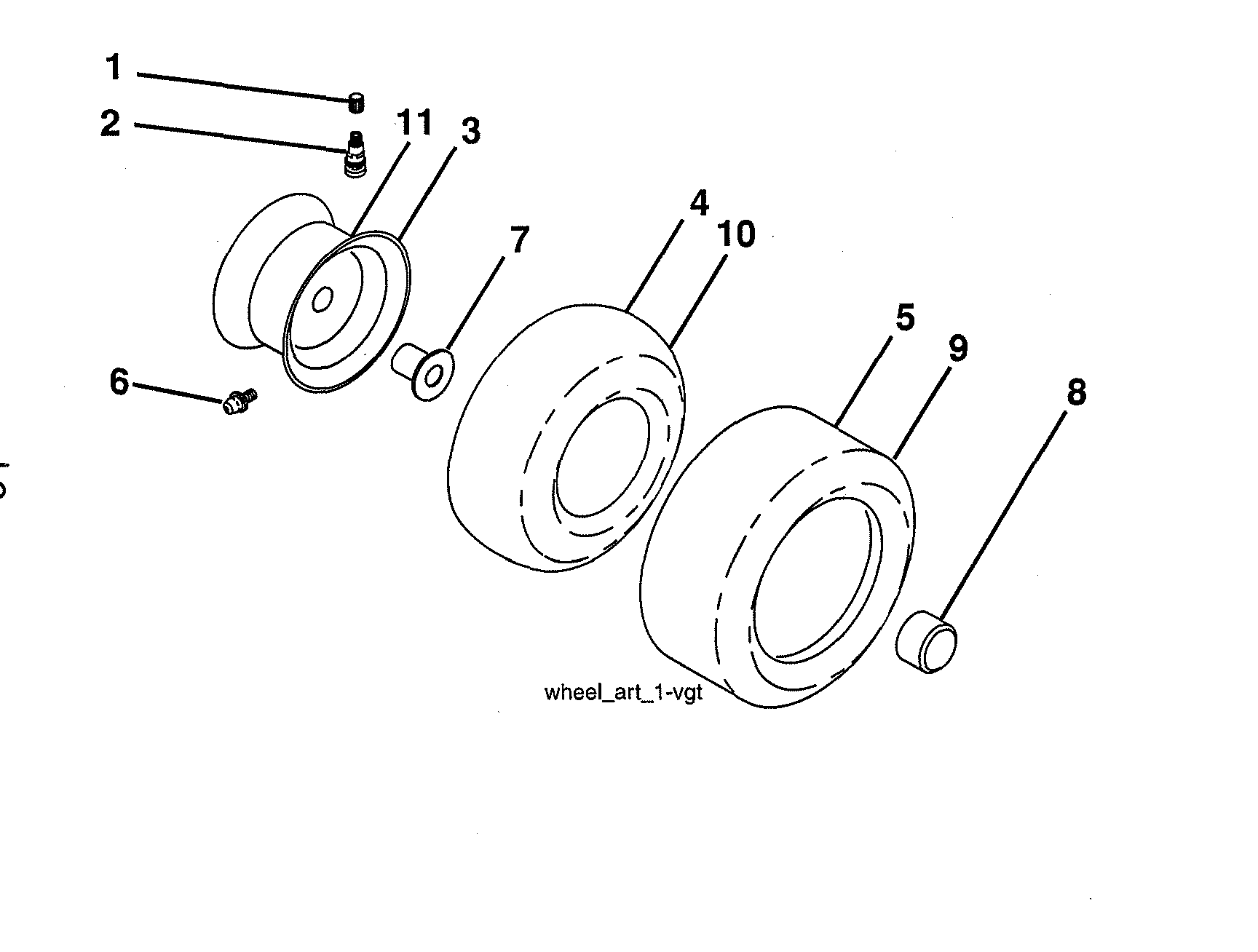 Craftsman 960420222 wheels & tires diagram