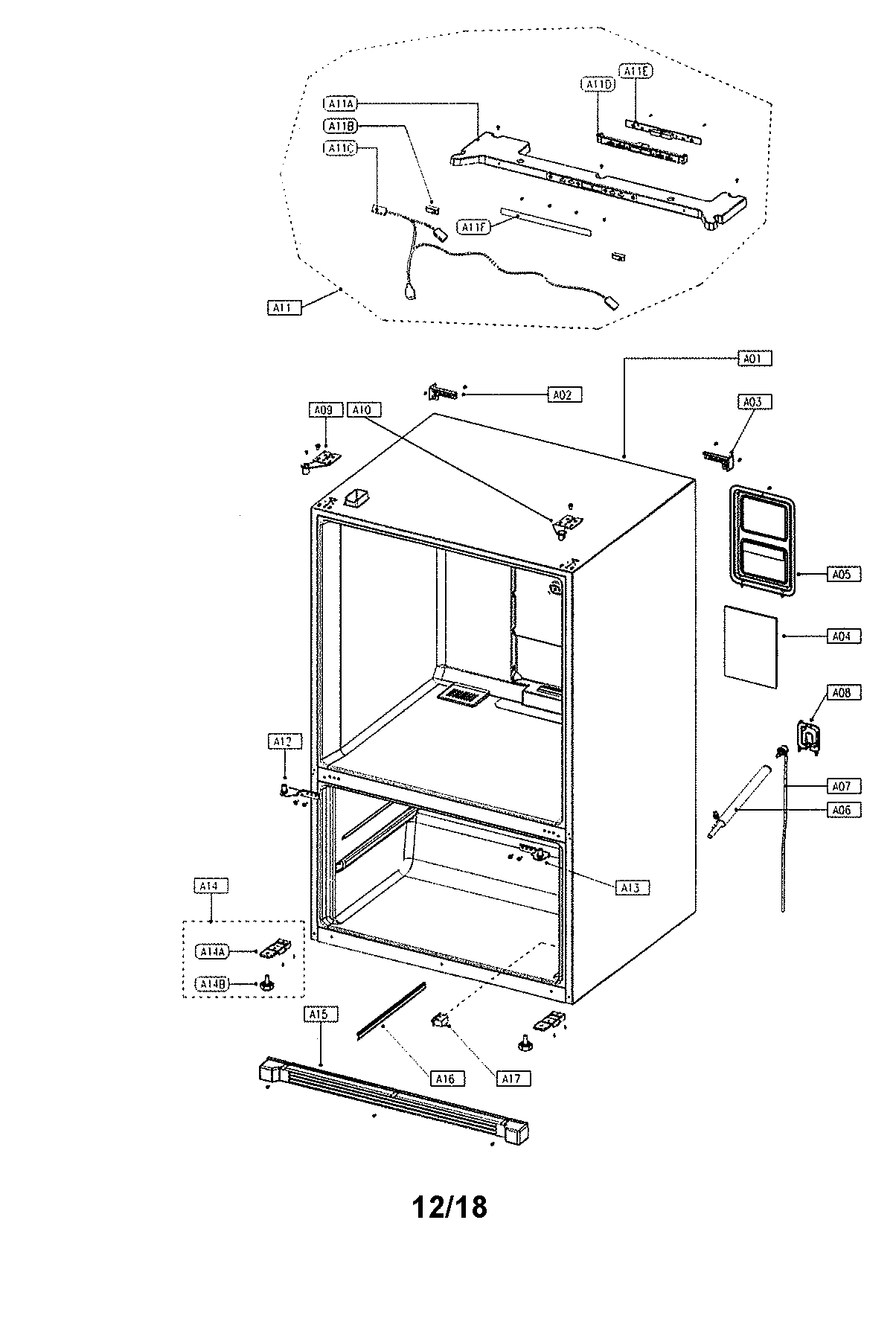 Kenmore 11173027711 cabinet diagram