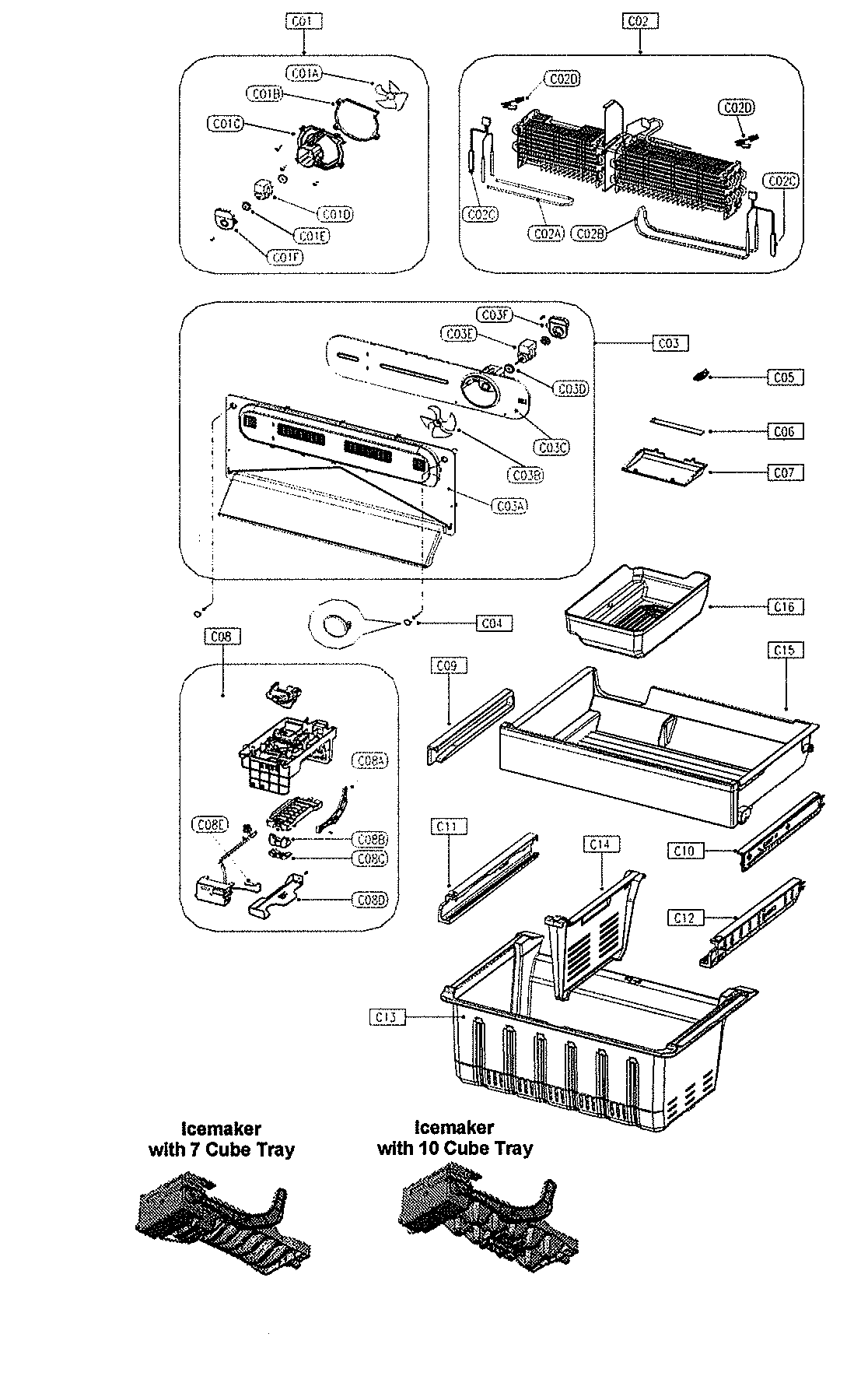 Kenmore 11173027711 freezer section diagram