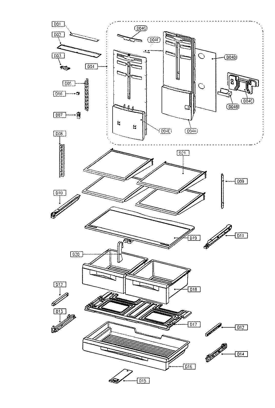 Kenmore 11173027711 refrigerator section diagram