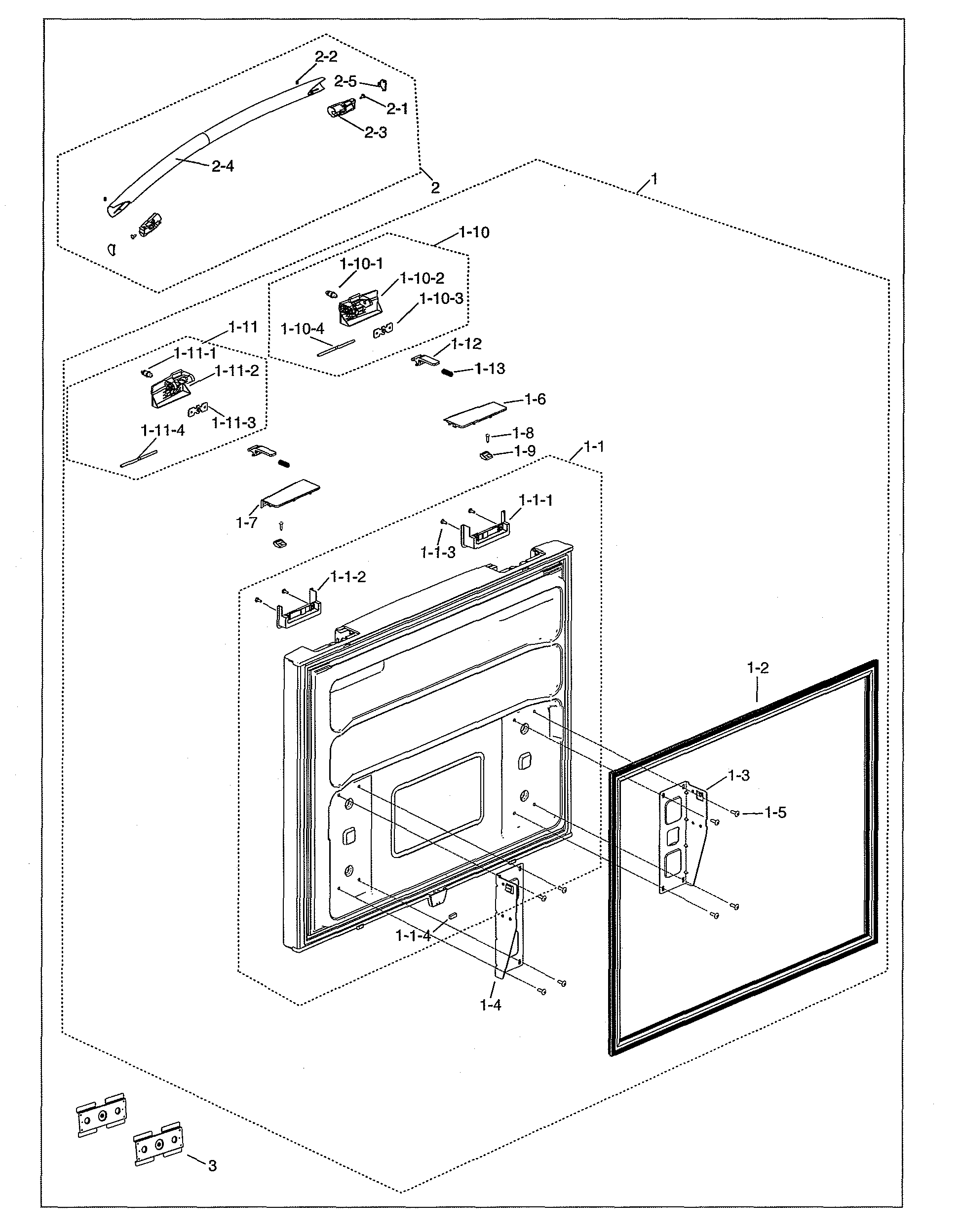 Samsung RF18HFENBSR/US-00 freezer door diagram