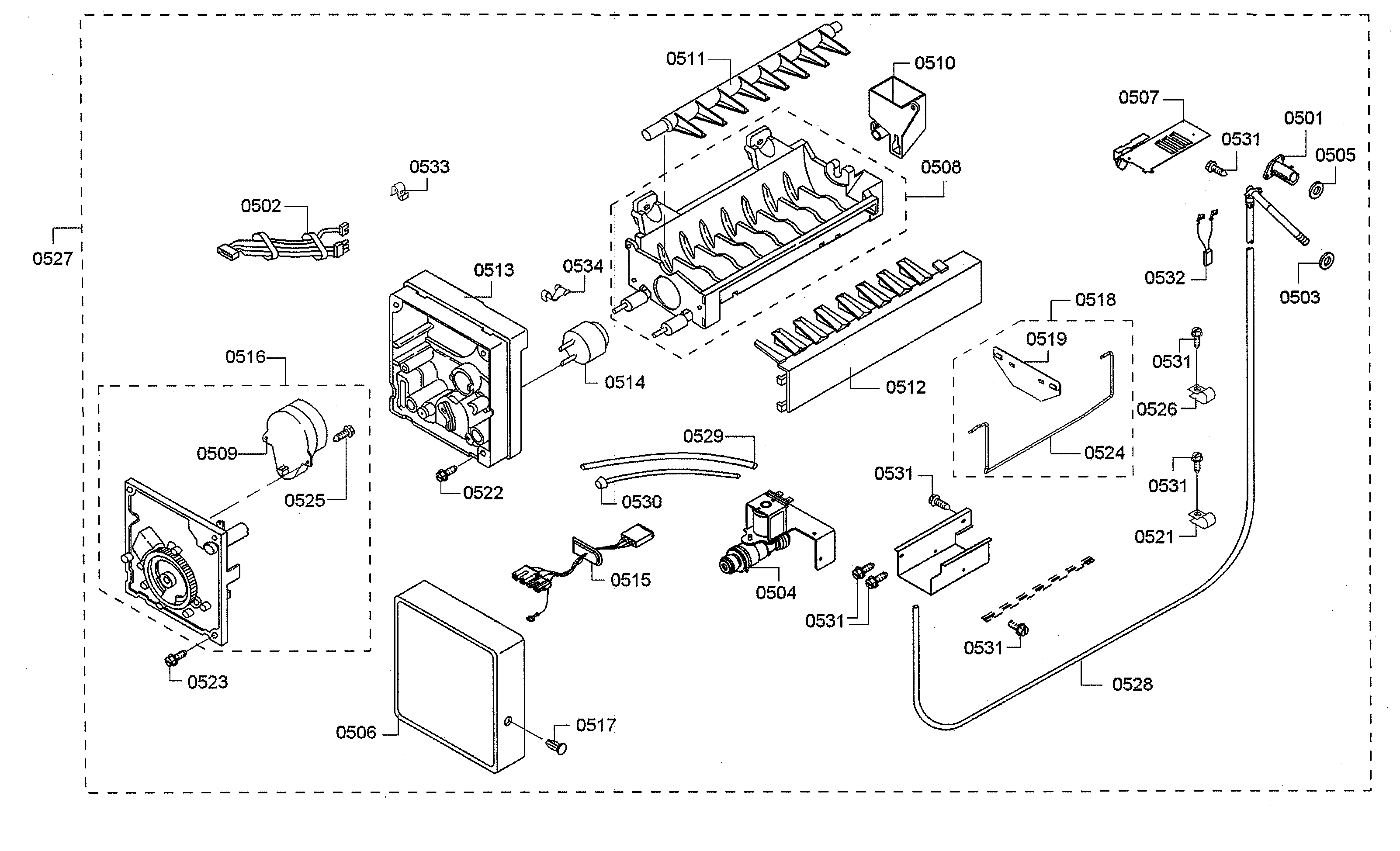 Thermador KBUIT4855E/06 ice maker diagram