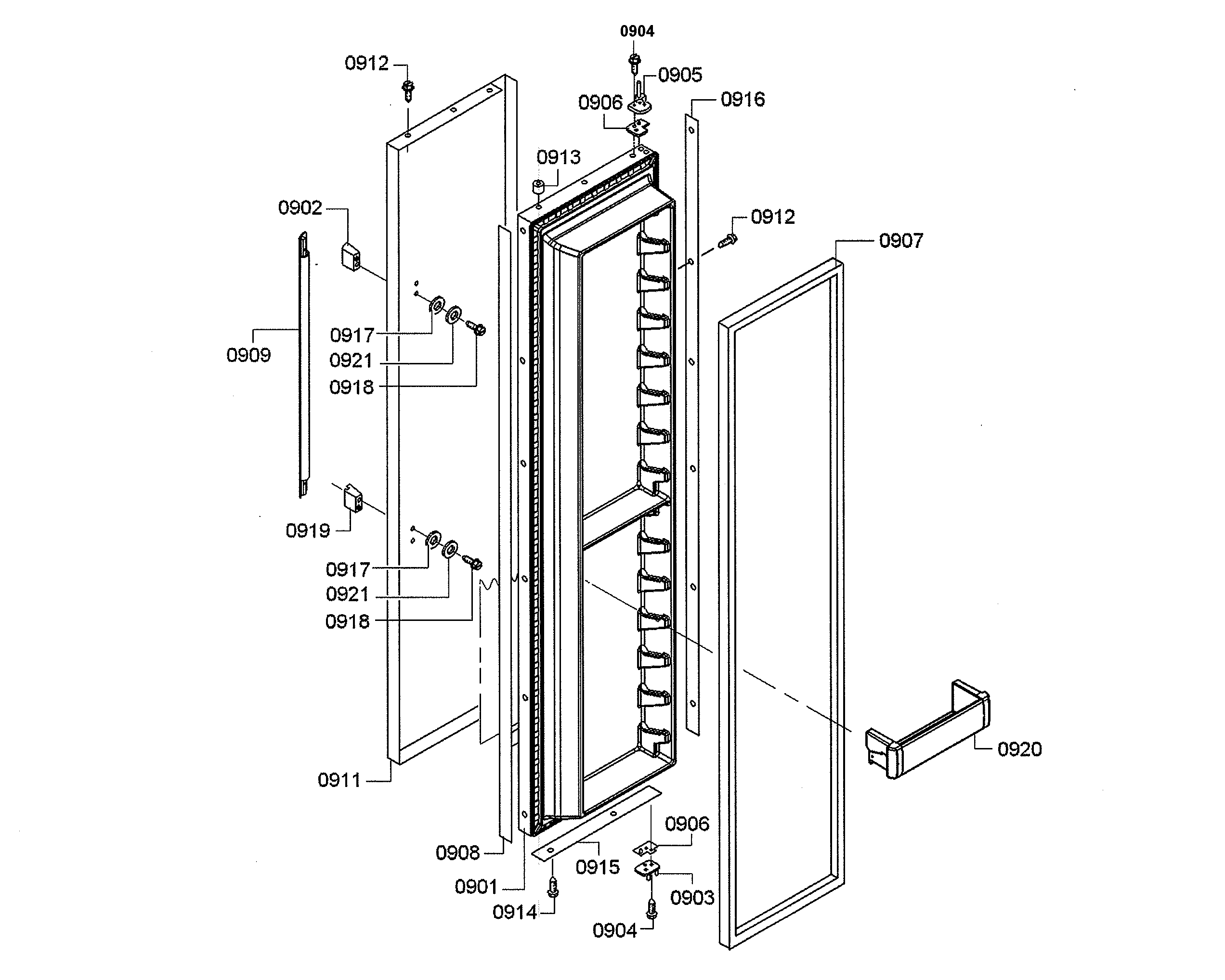 Thermador KBUIT4855E/06 freezer door diagram