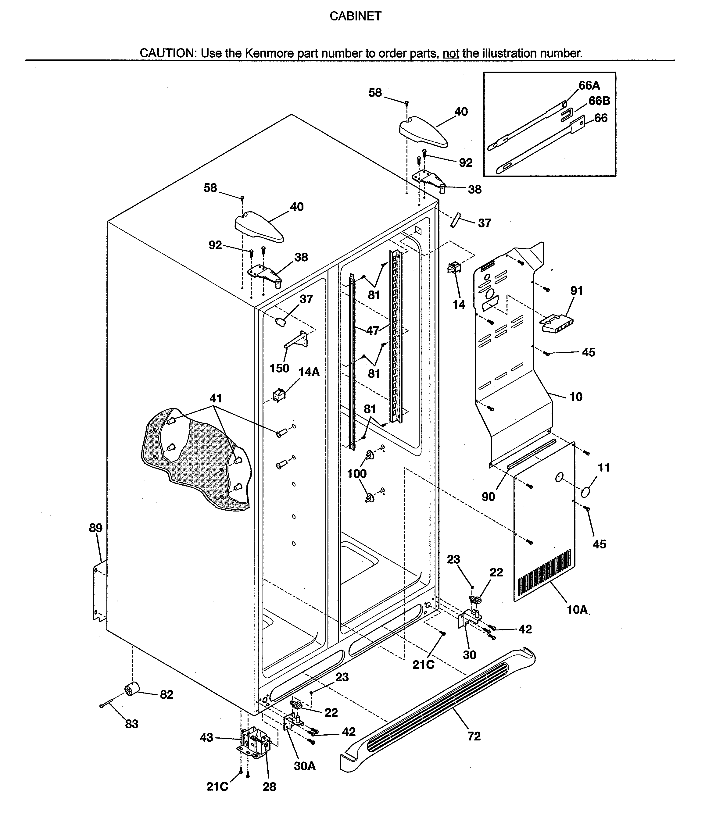 Kenmore 25353679302 cabinet diagram