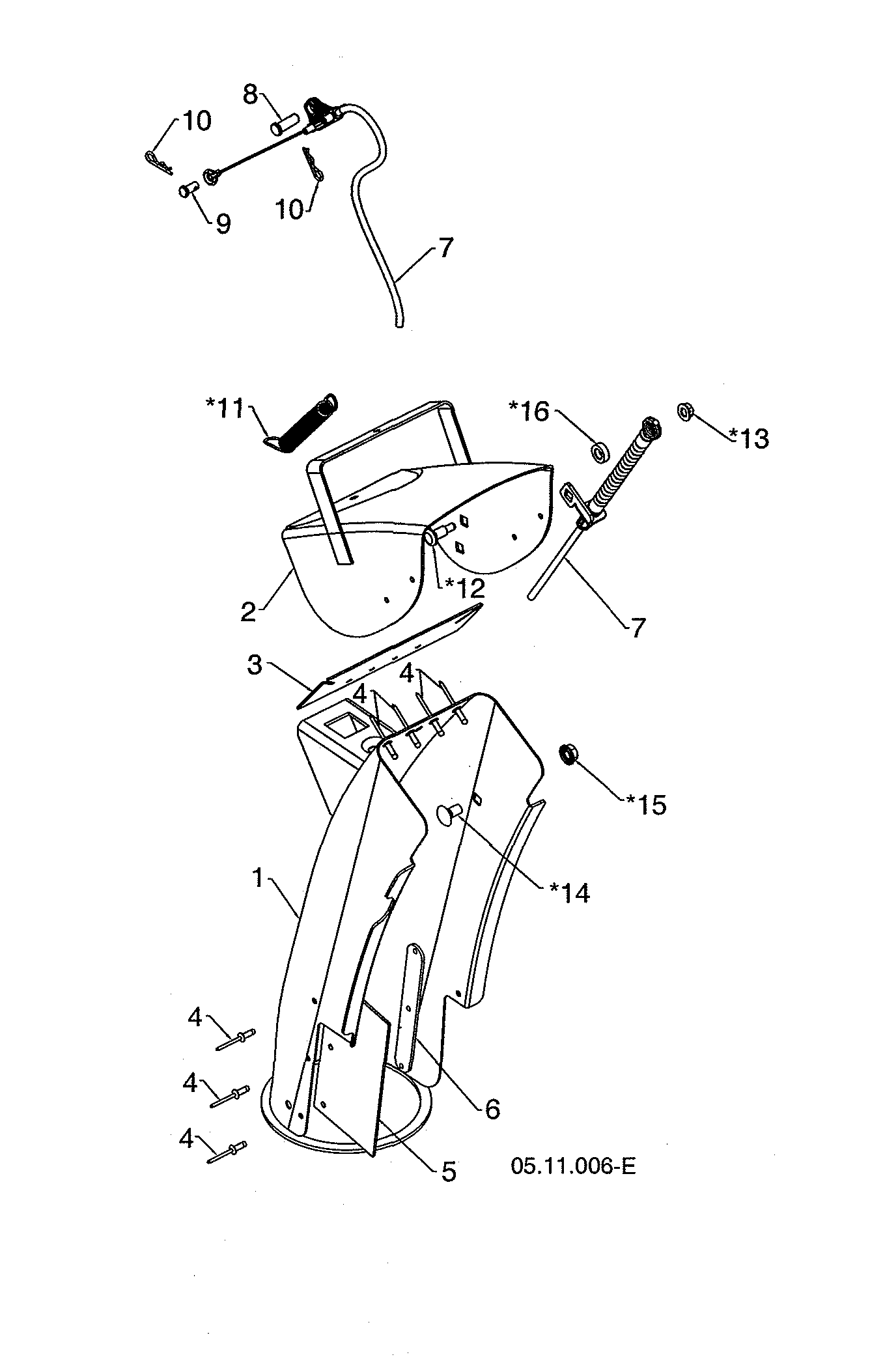 Husqvarna ST224-96193009603 deflector & chute weldment diagram