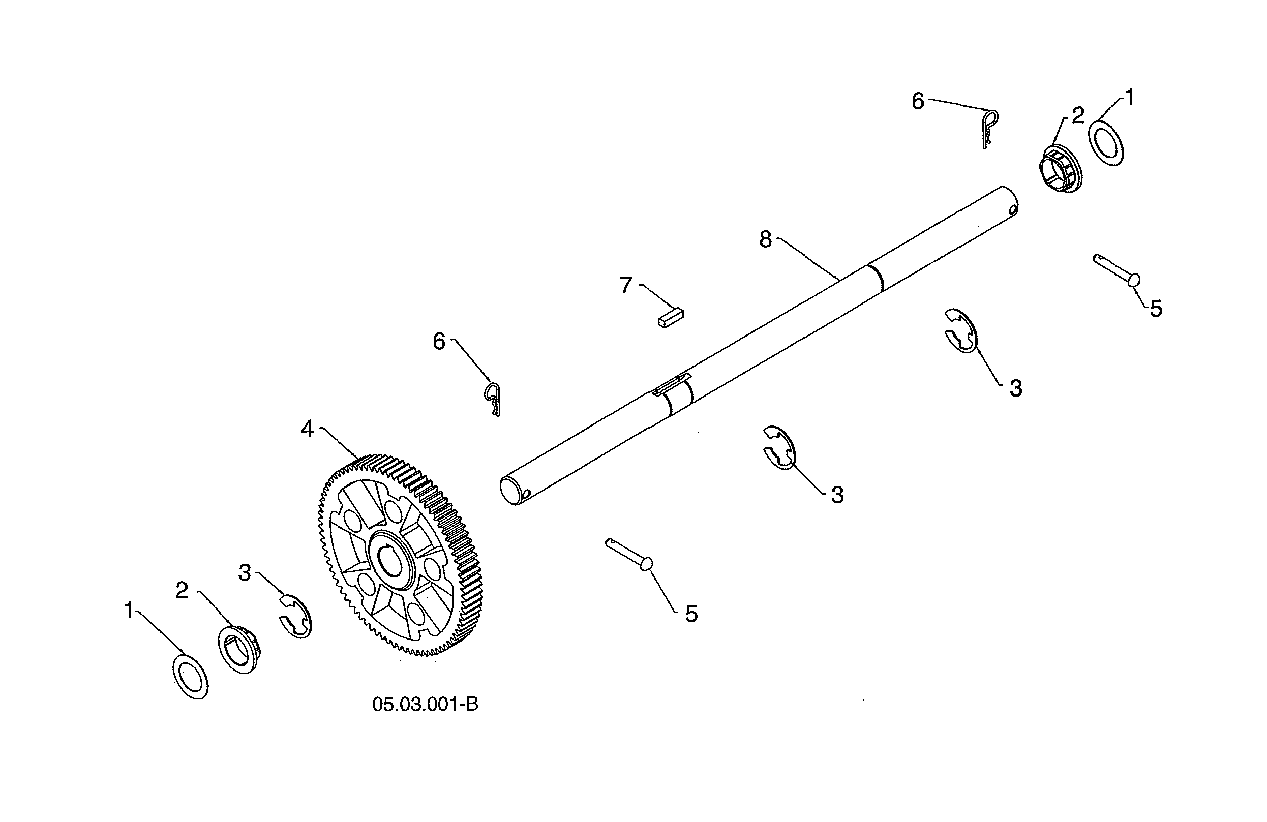 Husqvarna ST224-96193009603 gear/axle shaft diagram