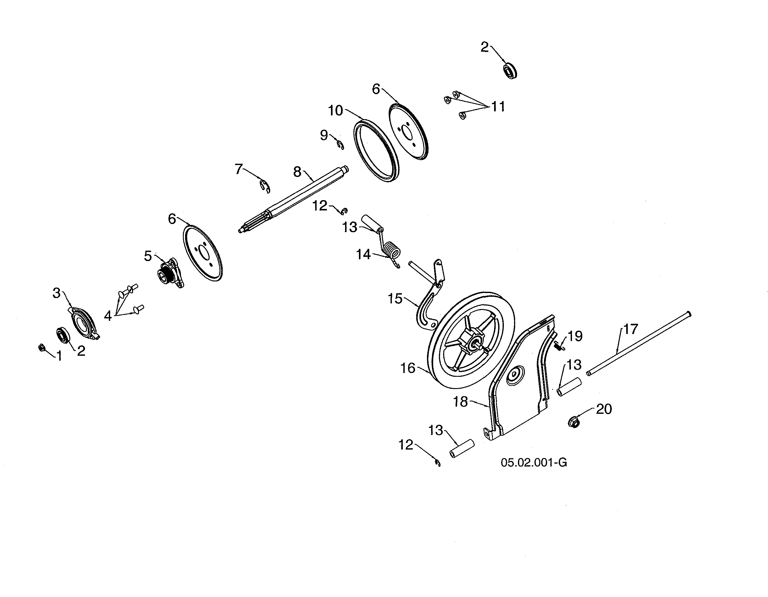 Husqvarna ST224-96193009603 pulley/friction swing plate diagram