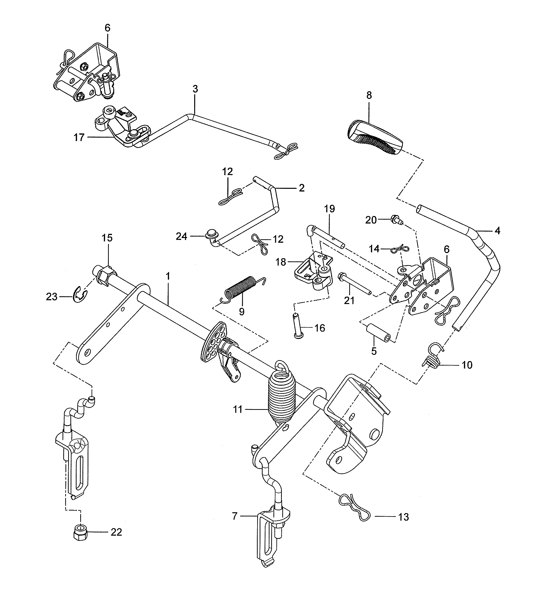 Husqvarna Z142-967924801-00 brake/lift diagram