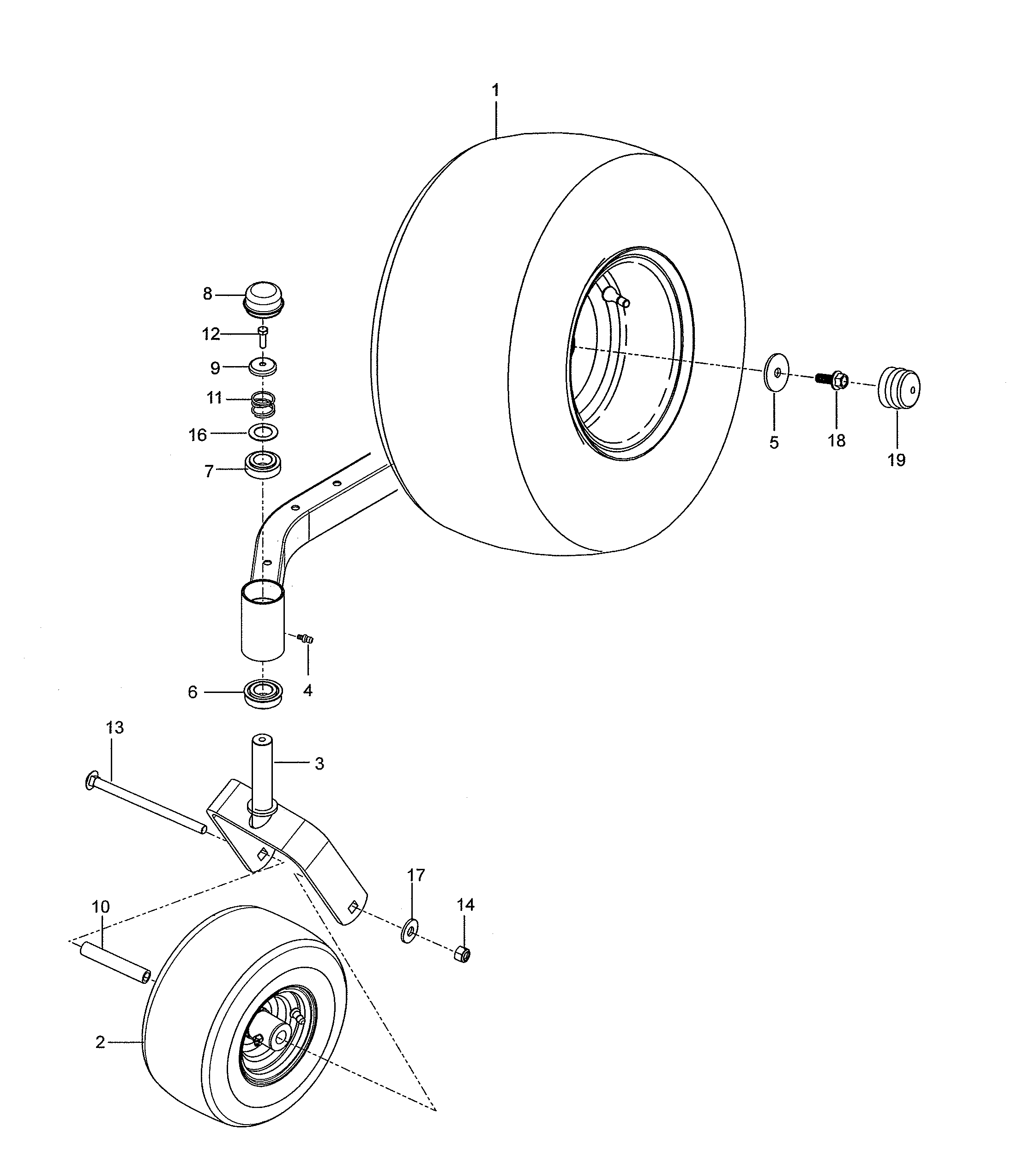 Husqvarna Z142-967924801-00 wheels & tires diagram