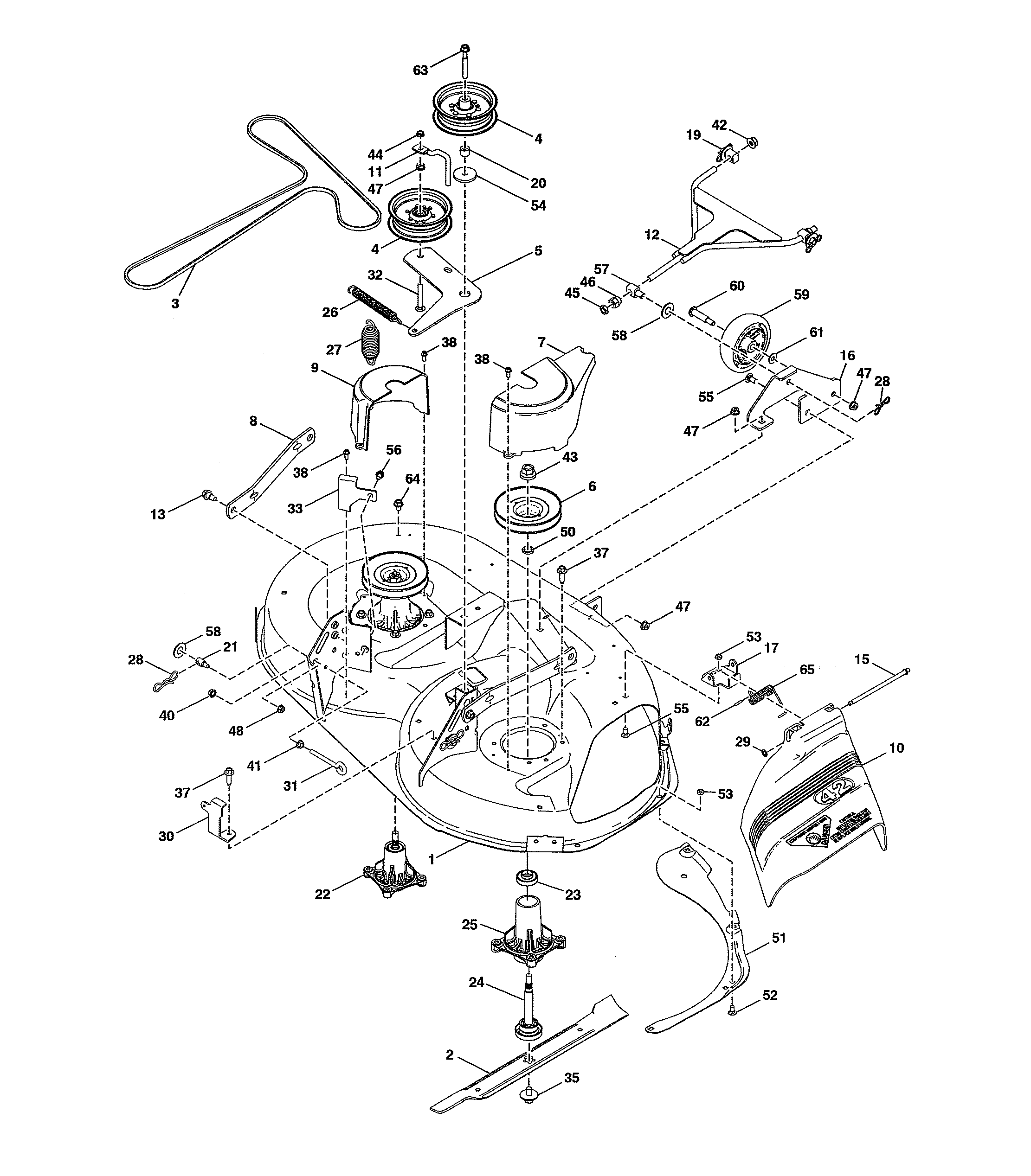 Husqvarna Z142-967924801-00 mower deck/cutting deck diagram