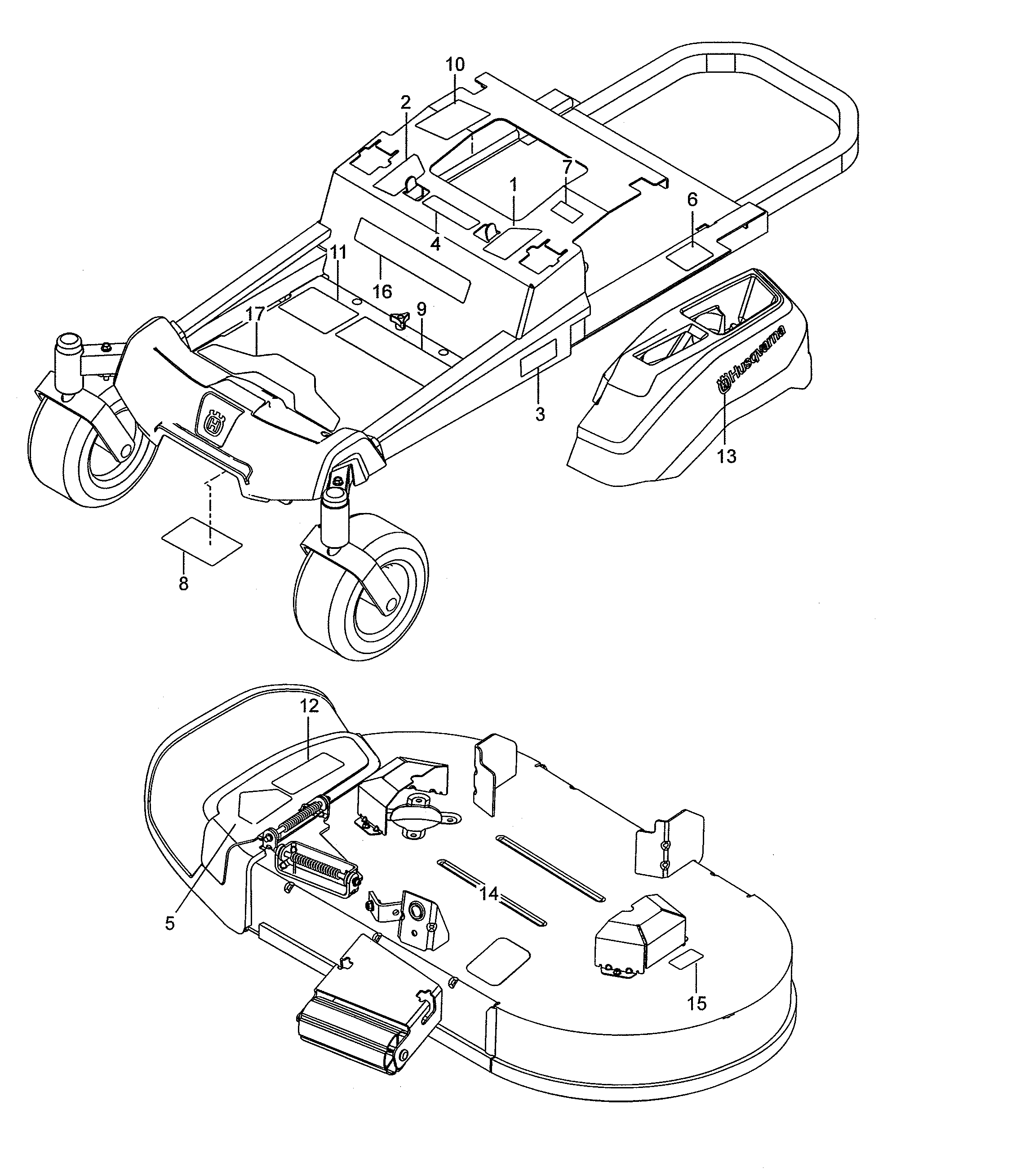 Husqvarna Z142-967924801-00 decals diagram