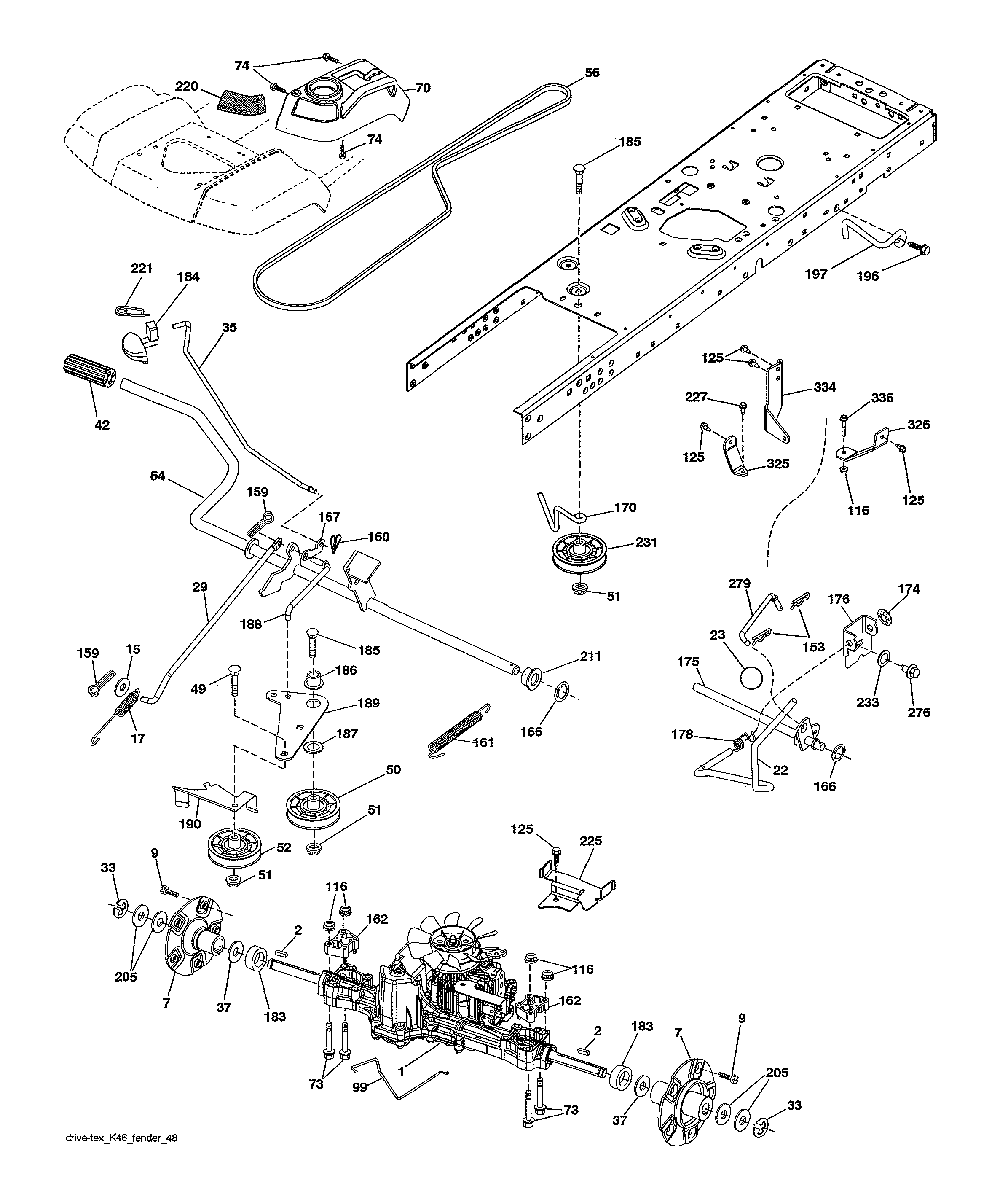 Husqvarna 96043026000 drive diagram