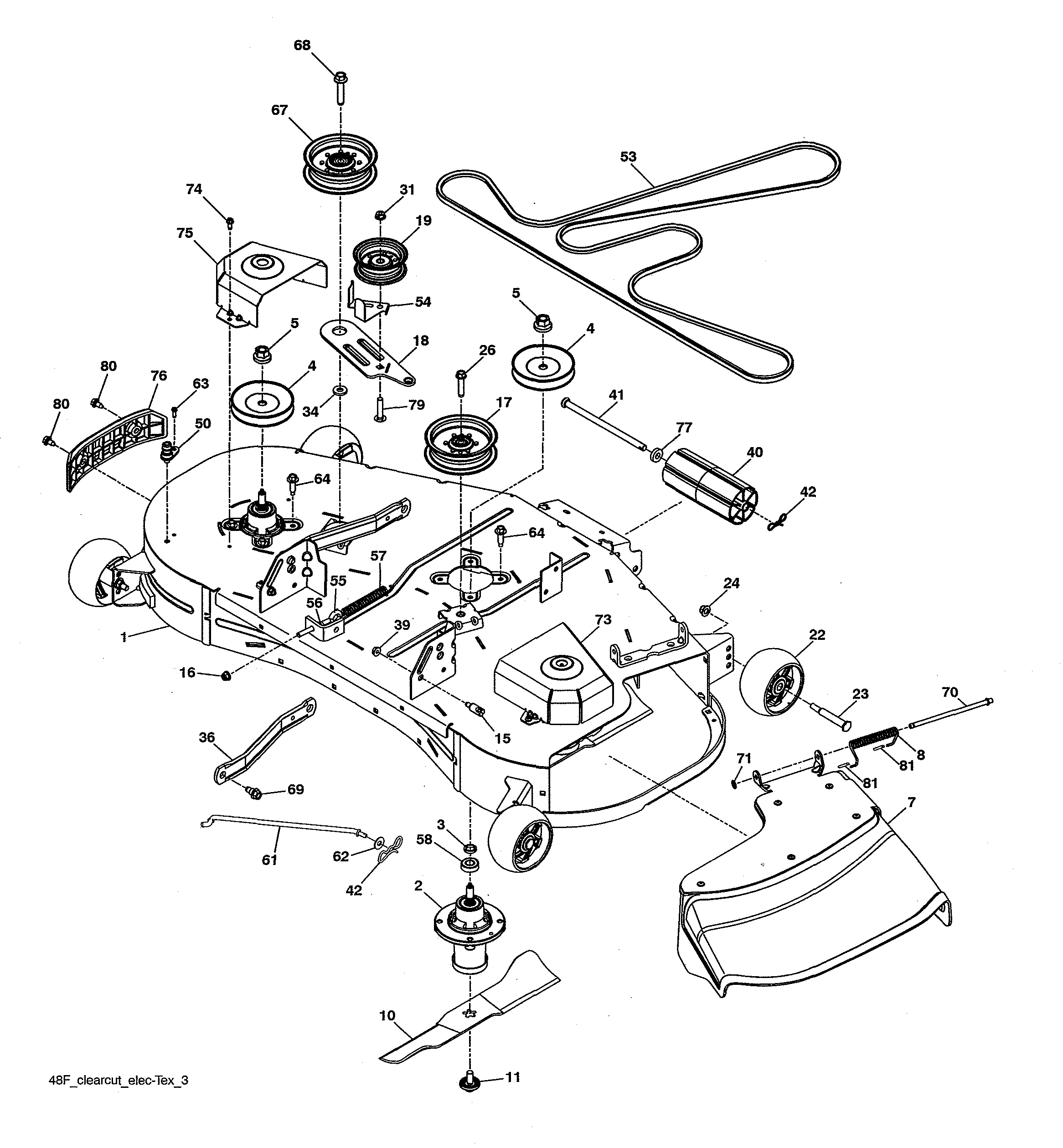 Husqvarna 96043026000 mower deck diagram