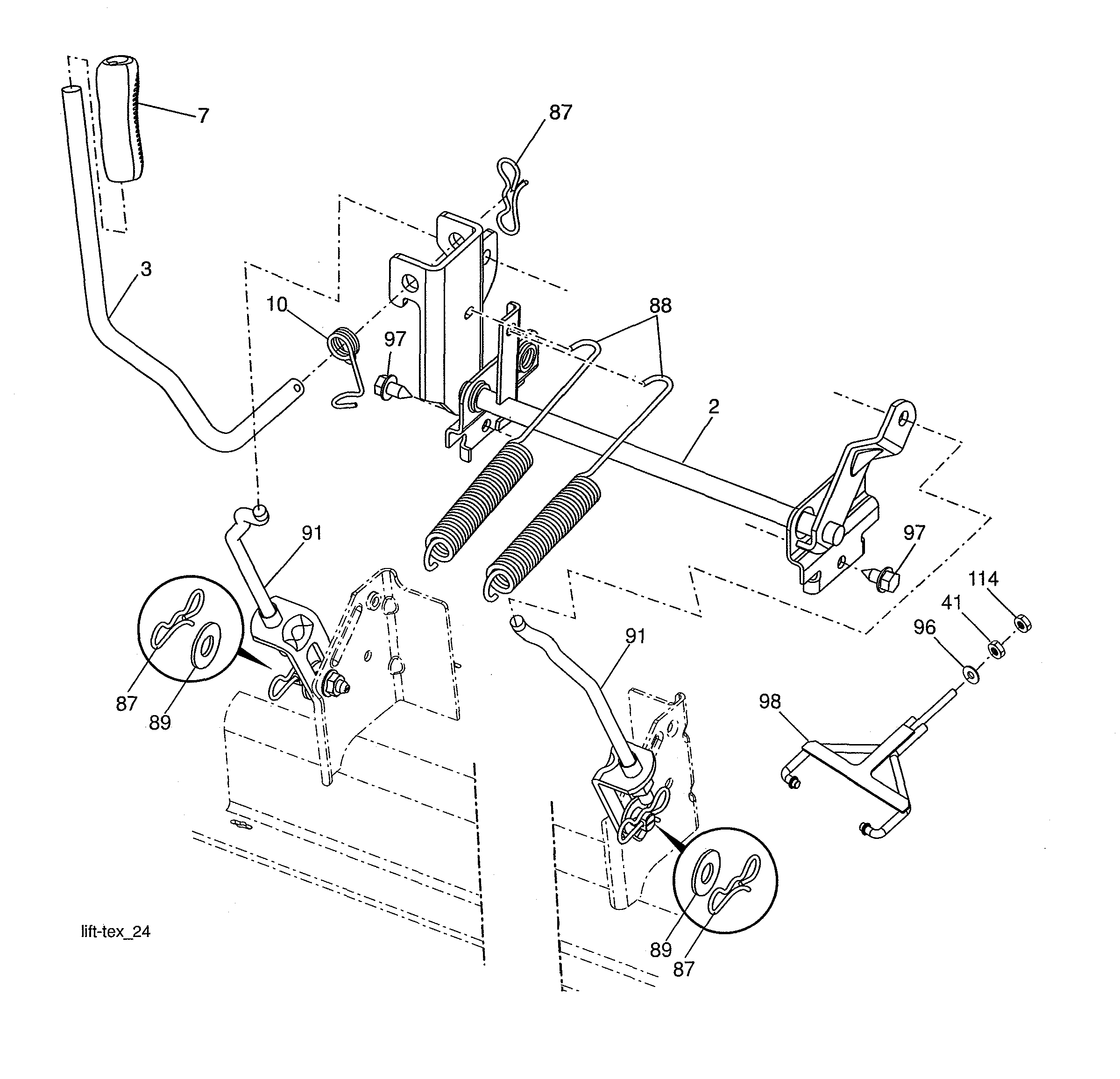 Husqvarna 96043026000 mower lift diagram