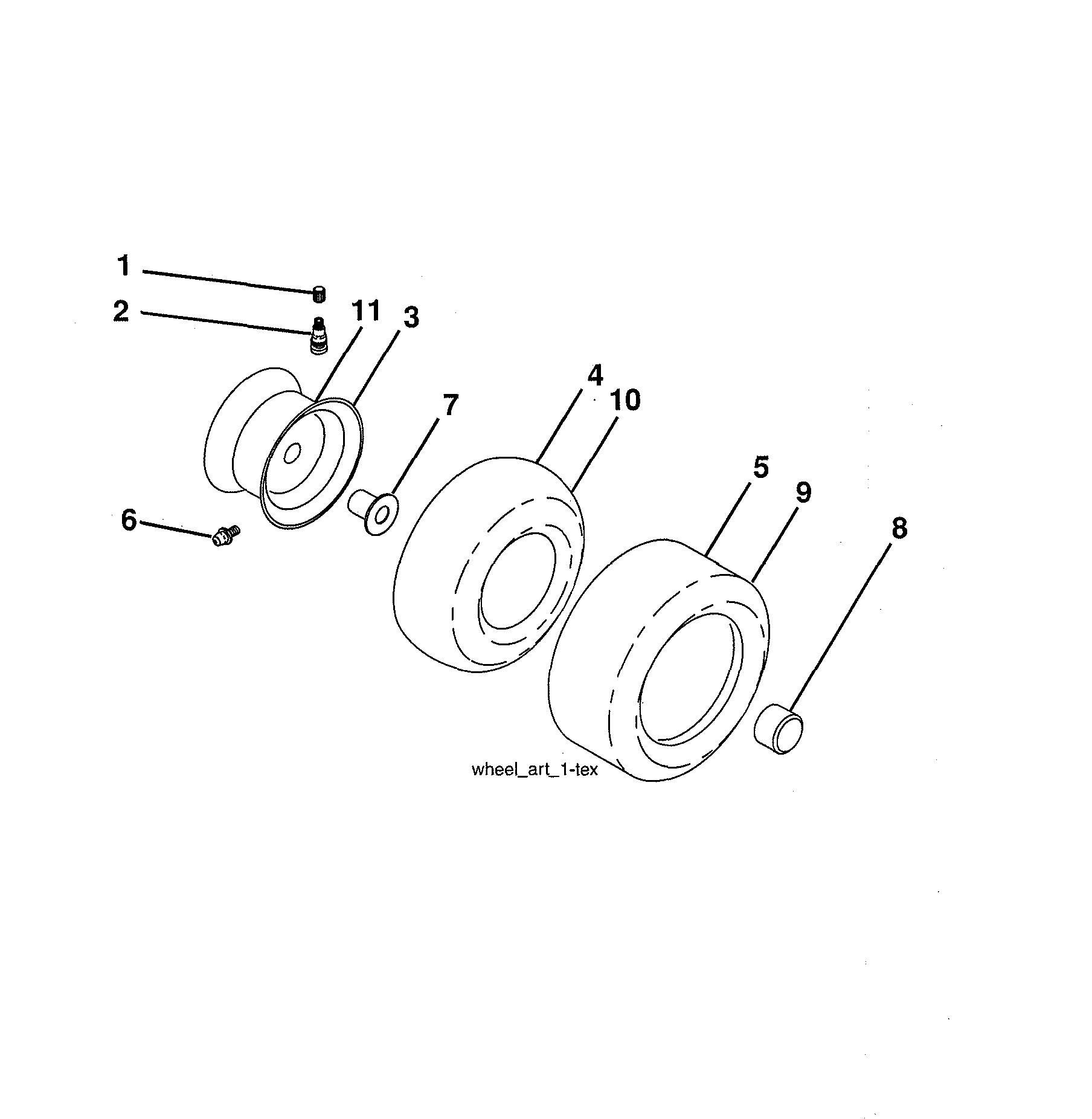 Husqvarna 96043026000 wheels & tires diagram