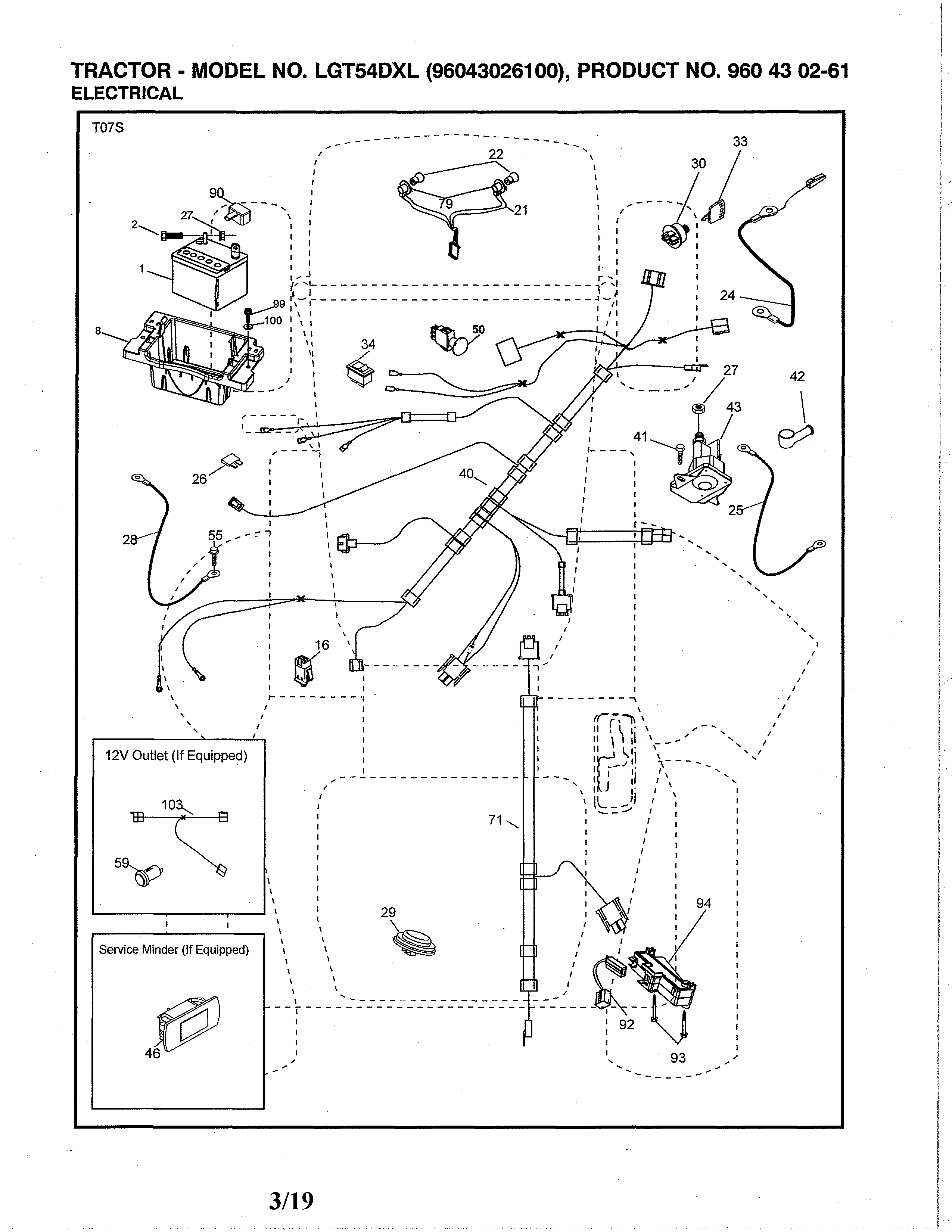 Husqvarna LGT54DXL-96043026100 electrical diagram