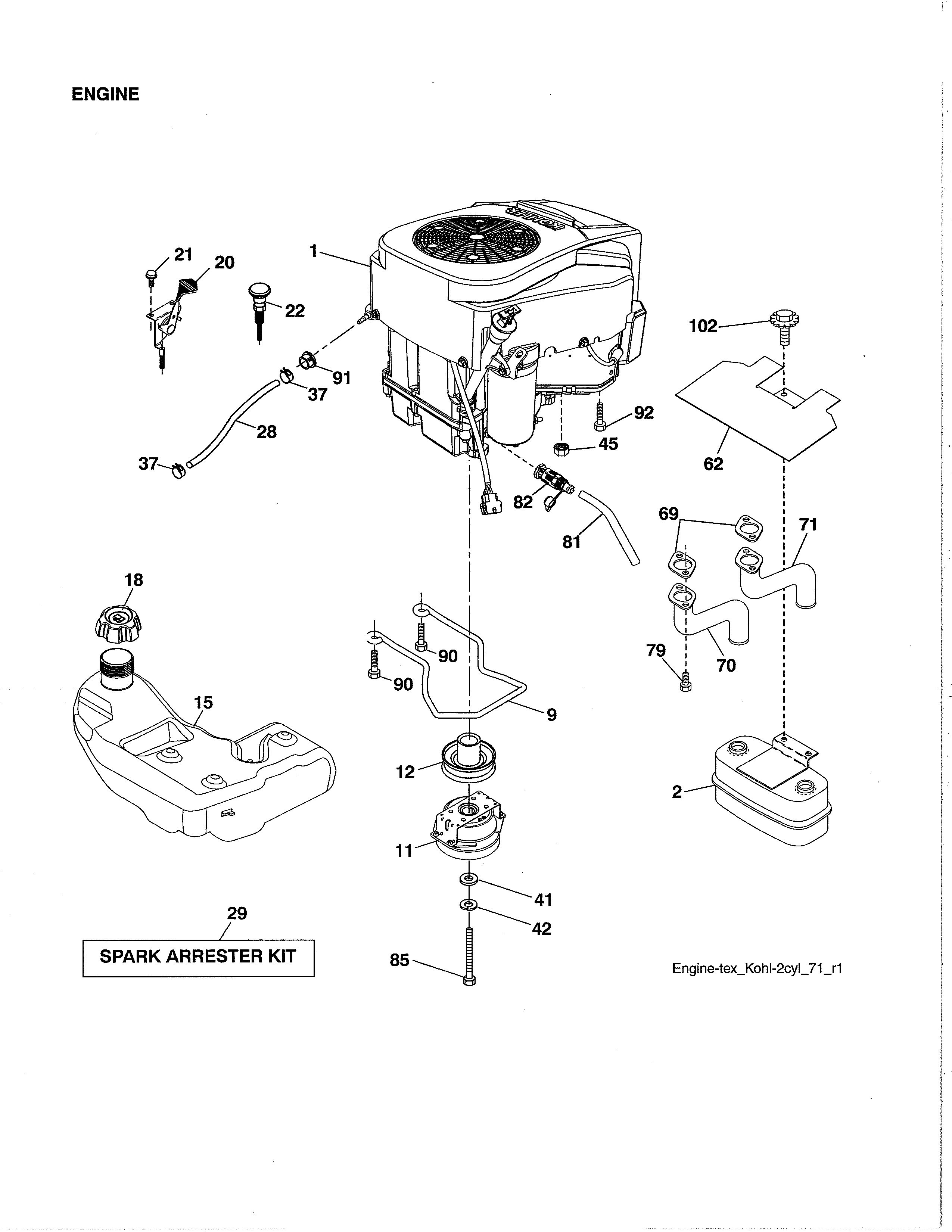 Husqvarna LGT54DXL-96043026100 engine diagram