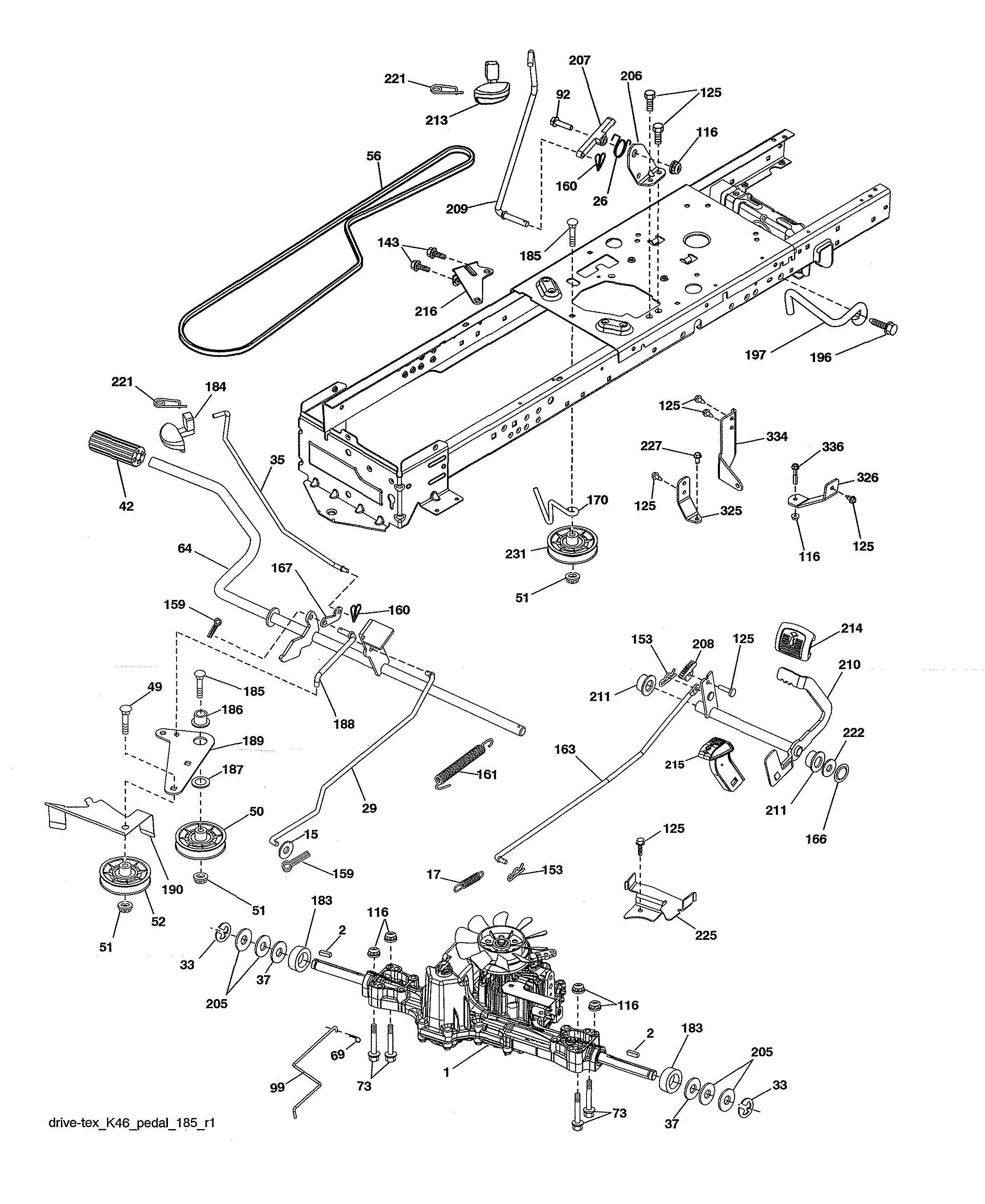 Husqvarna YTH24V54-96043025900 drive diagram
