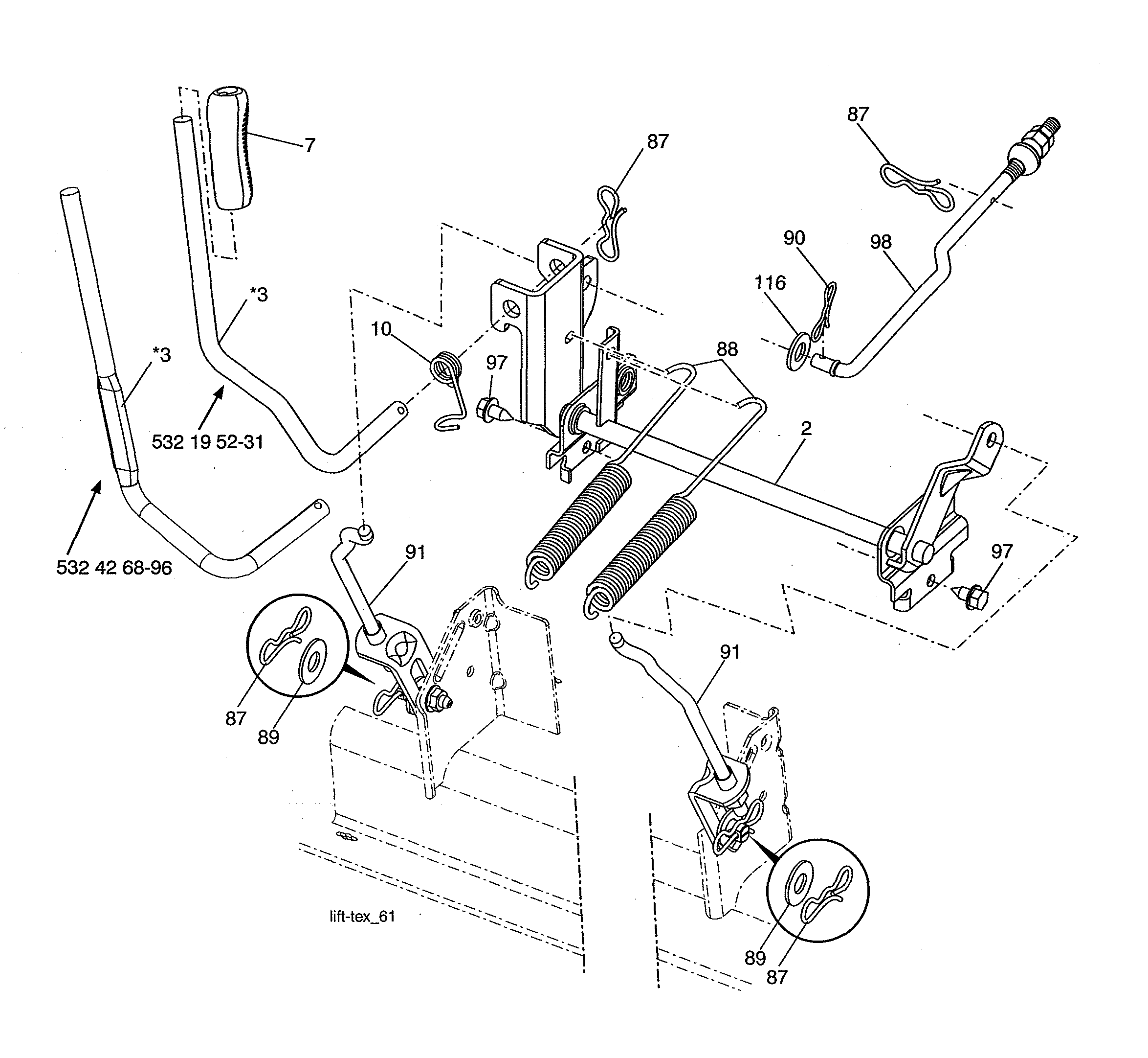 Husqvarna YTH24V54-96043025900 mower lift diagram