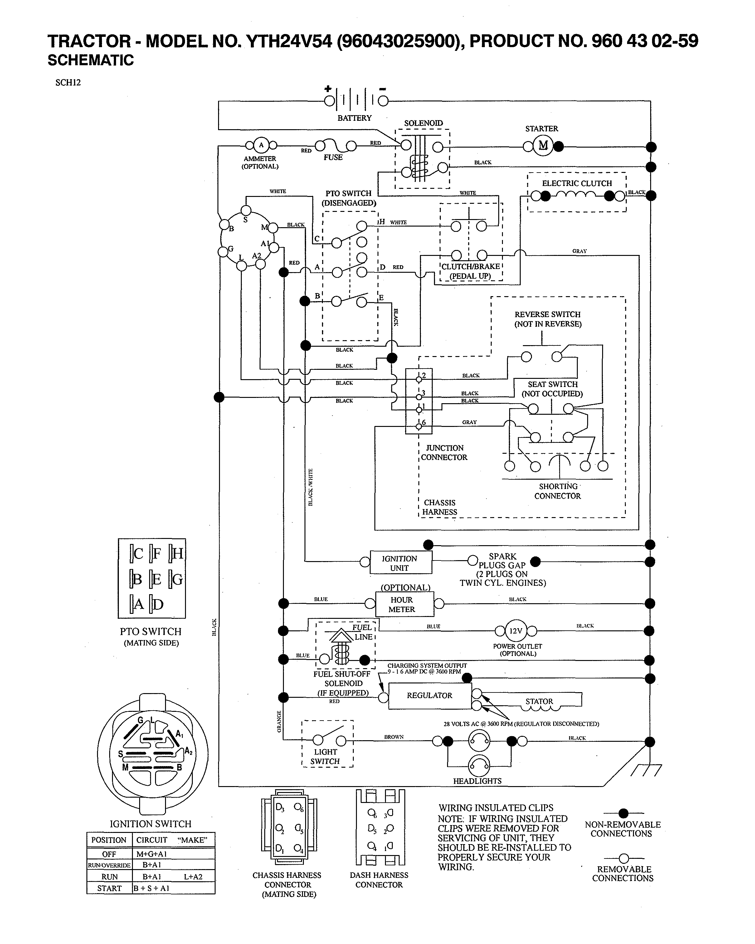 Husqvarna YTH24V54-96043025900 schematic diagram diagram