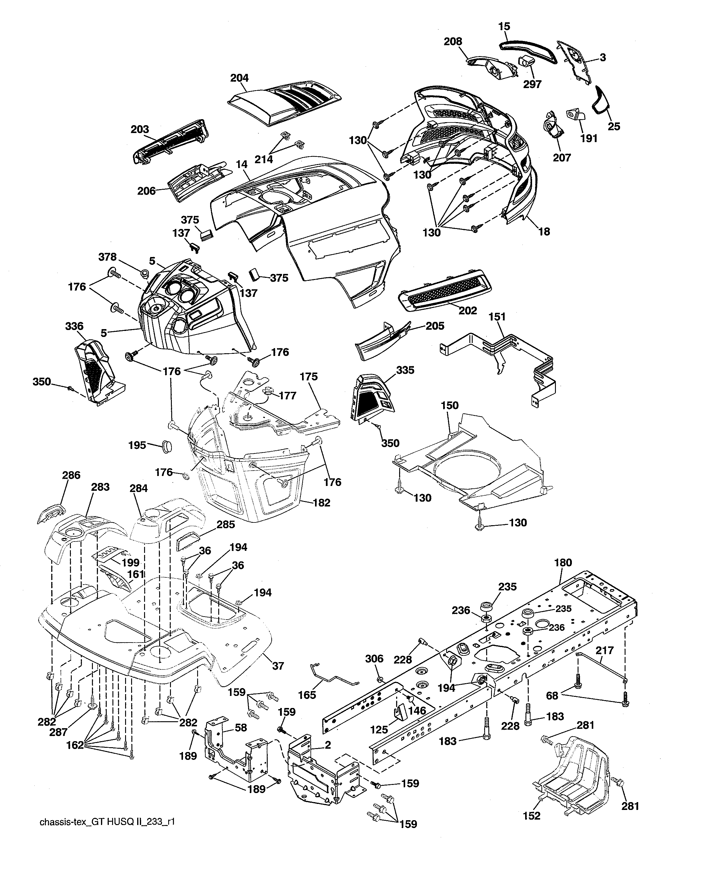 Husqvarna 96043027300 chassis diagram