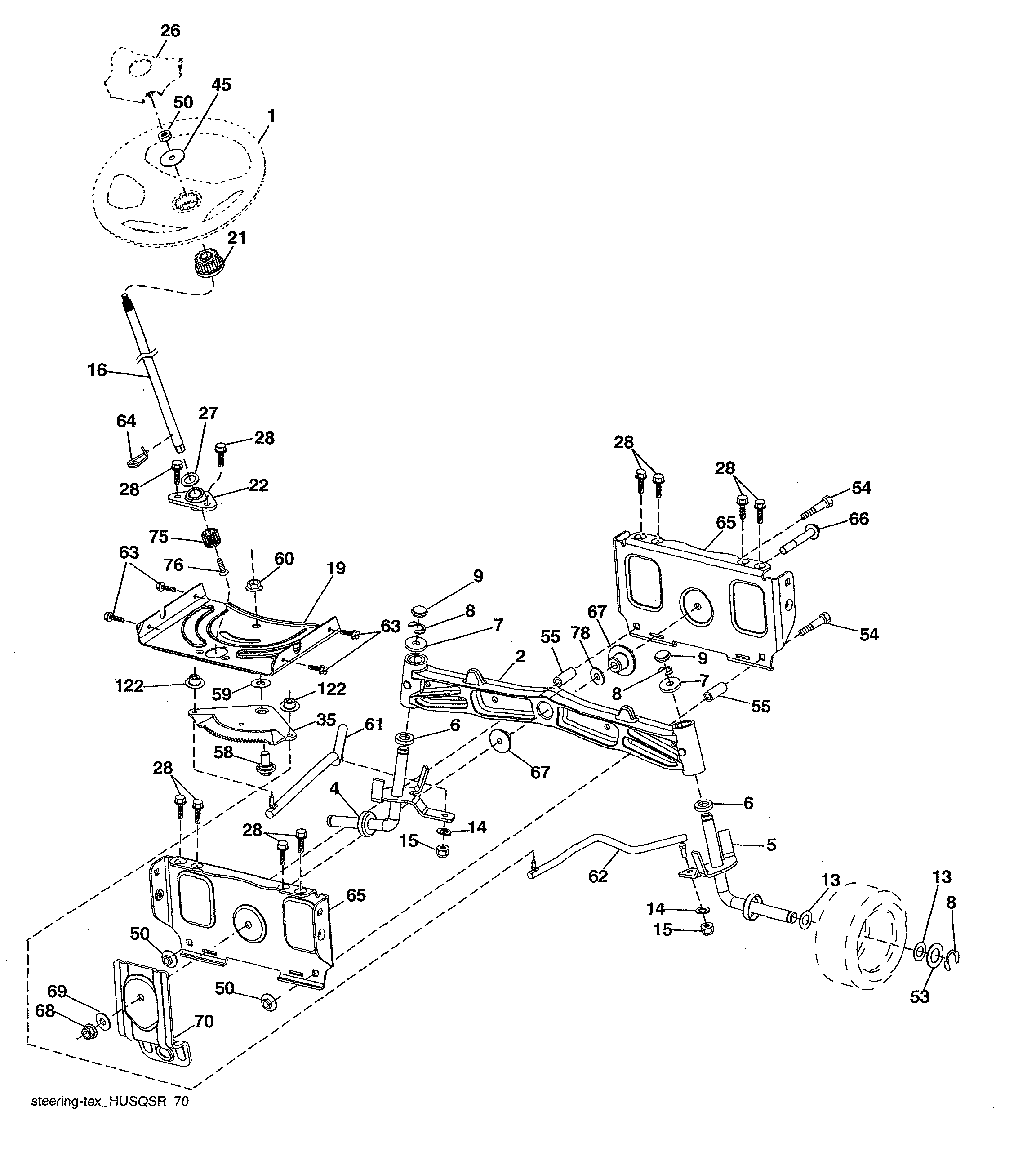 Husqvarna 96043027300 steering assembly diagram