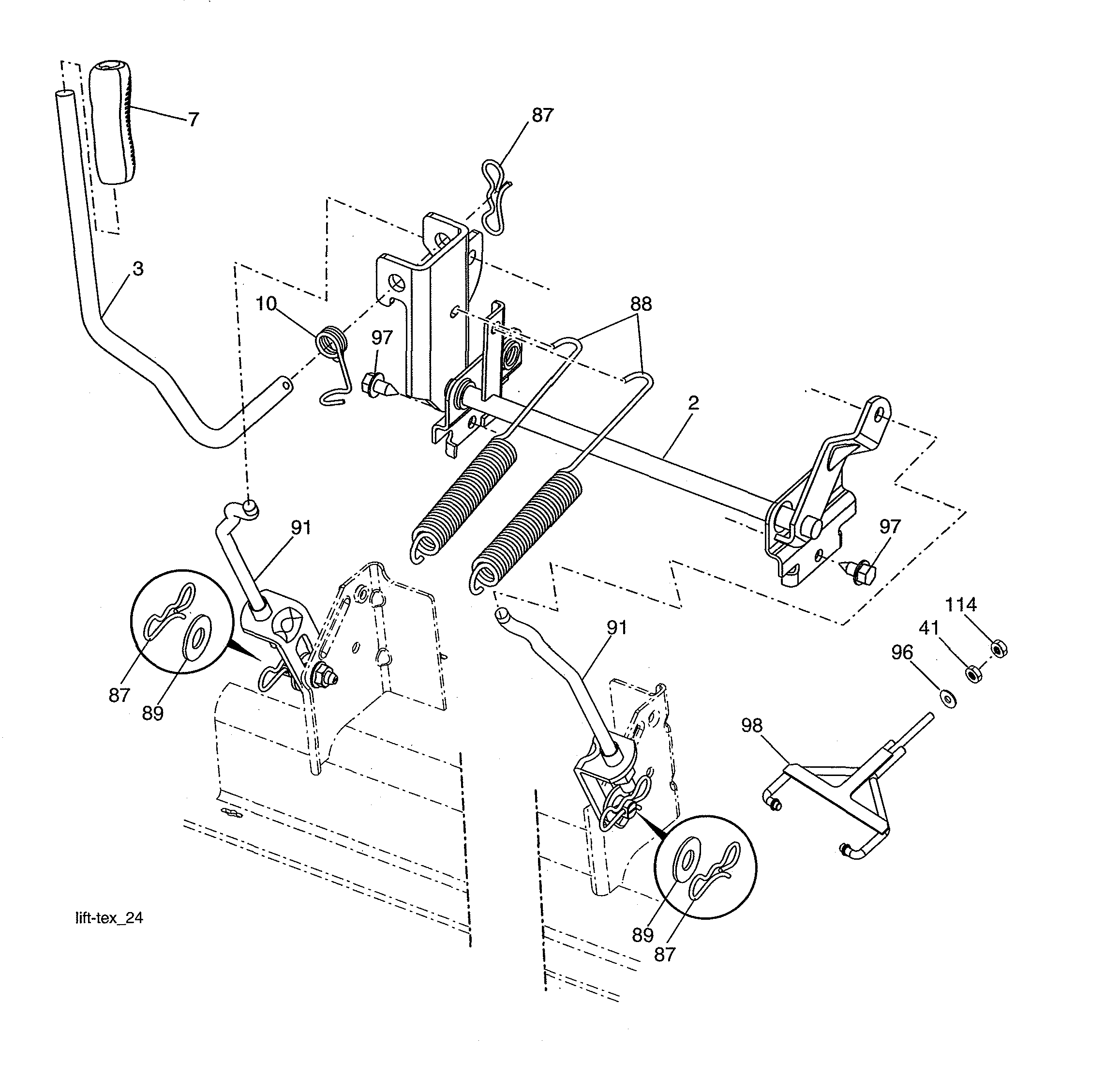 Husqvarna 96043027300 mower lift diagram