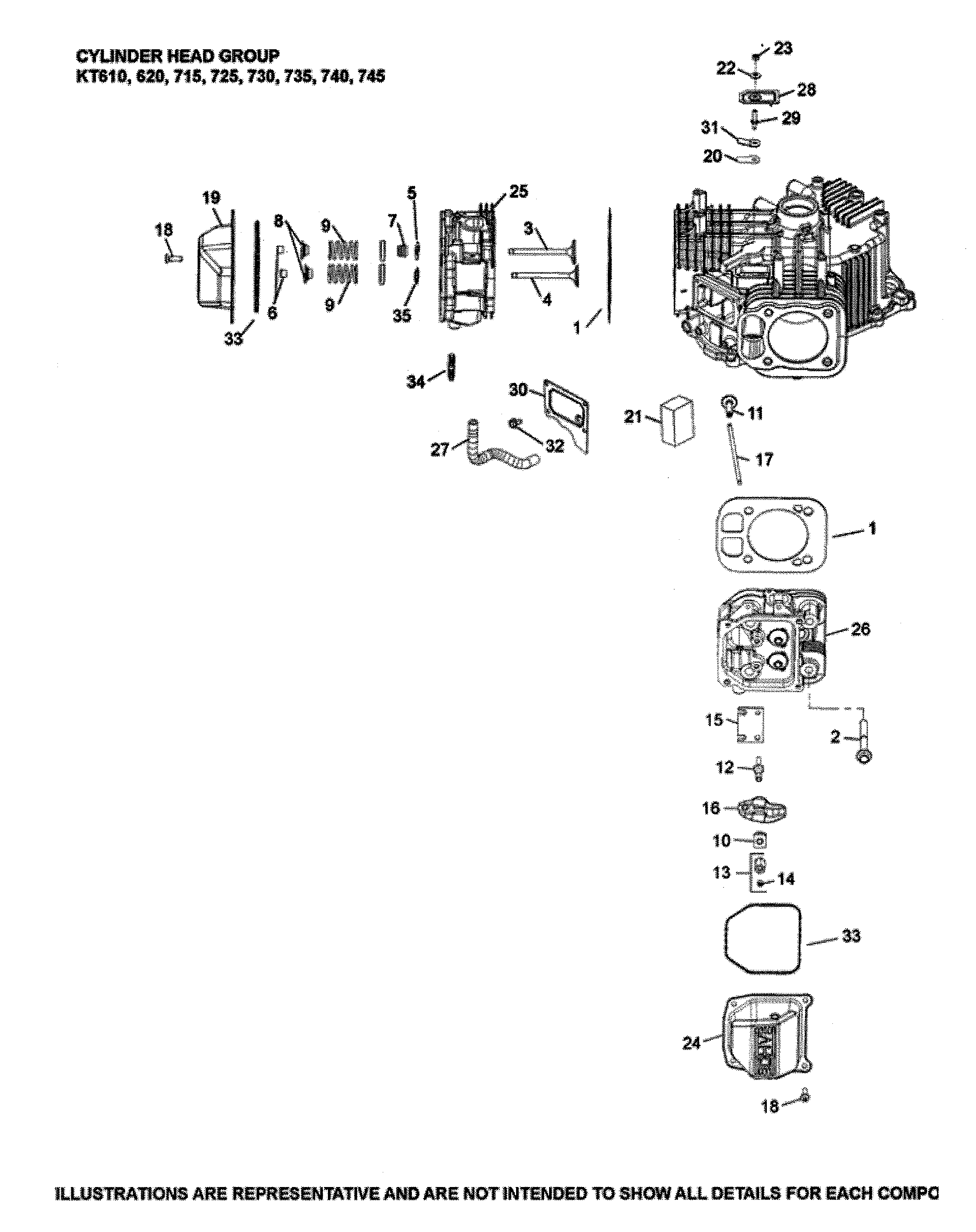 Husqvarna LGT48DXL-96043026000 cylinder head diagram