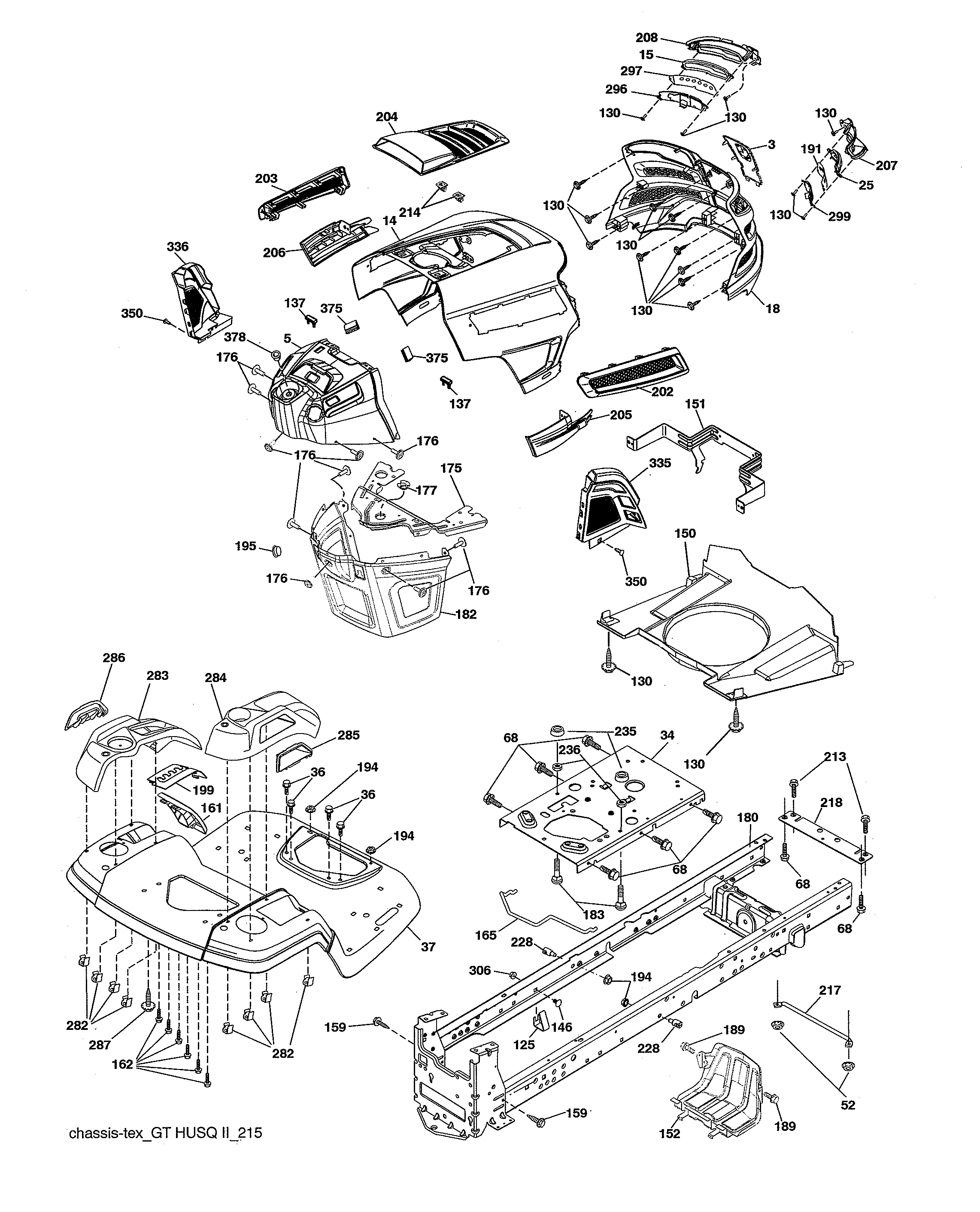 Husqvarna YTH20K46-96043027700 chassis diagram