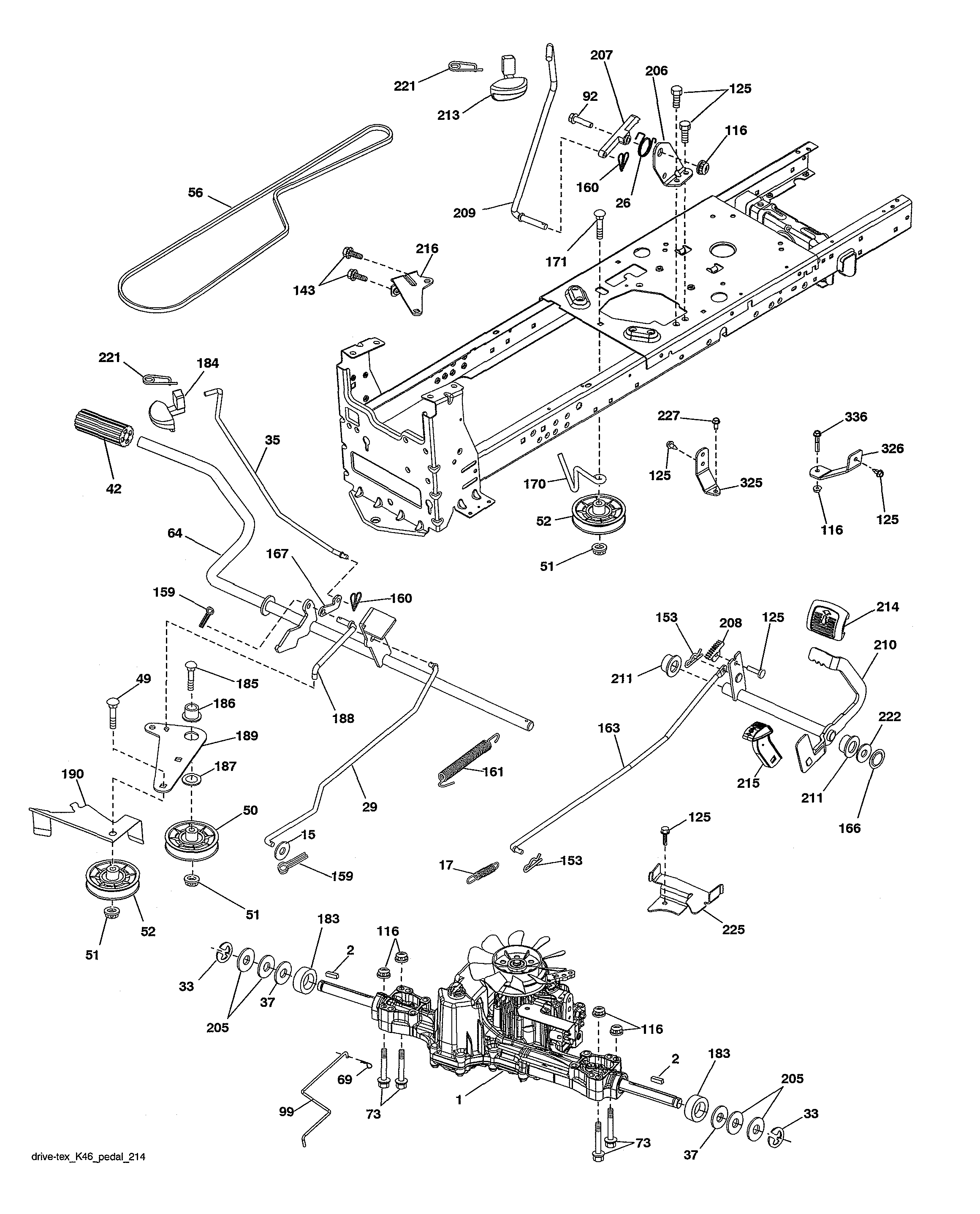 Husqvarna YTH20K46-96043027700 drive diagram