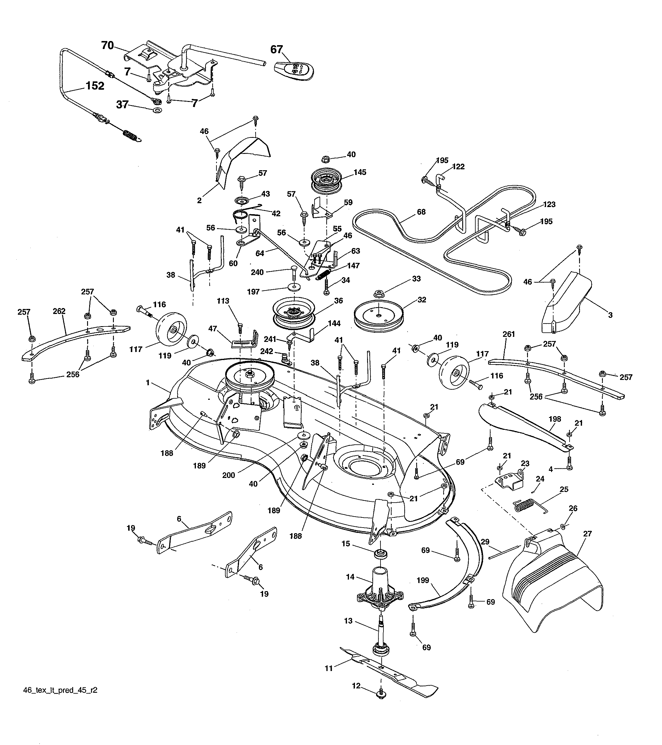 Husqvarna YTH20K46-96043027700 mower deck diagram