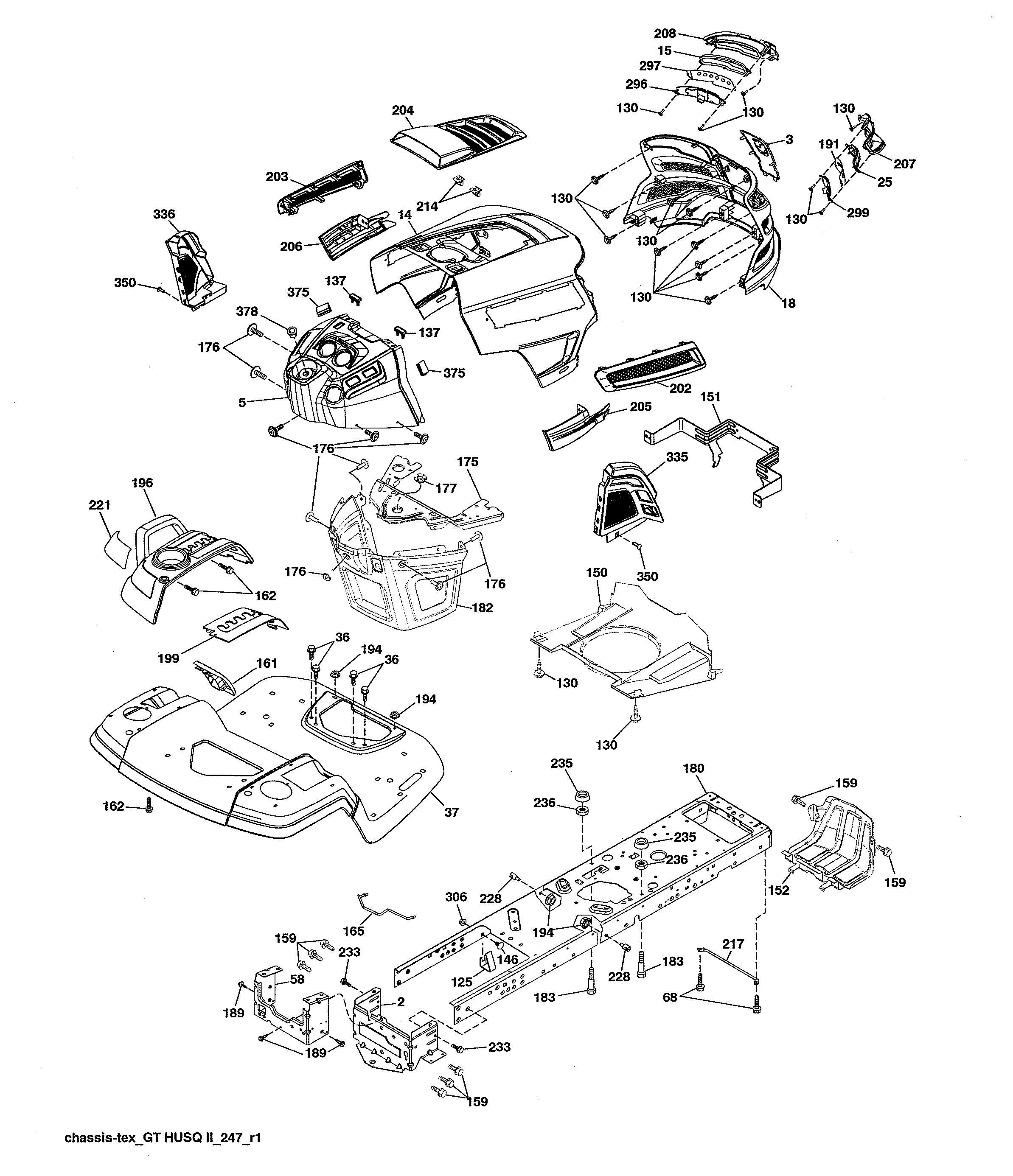 Husqvarna 96043028100 chassis diagram