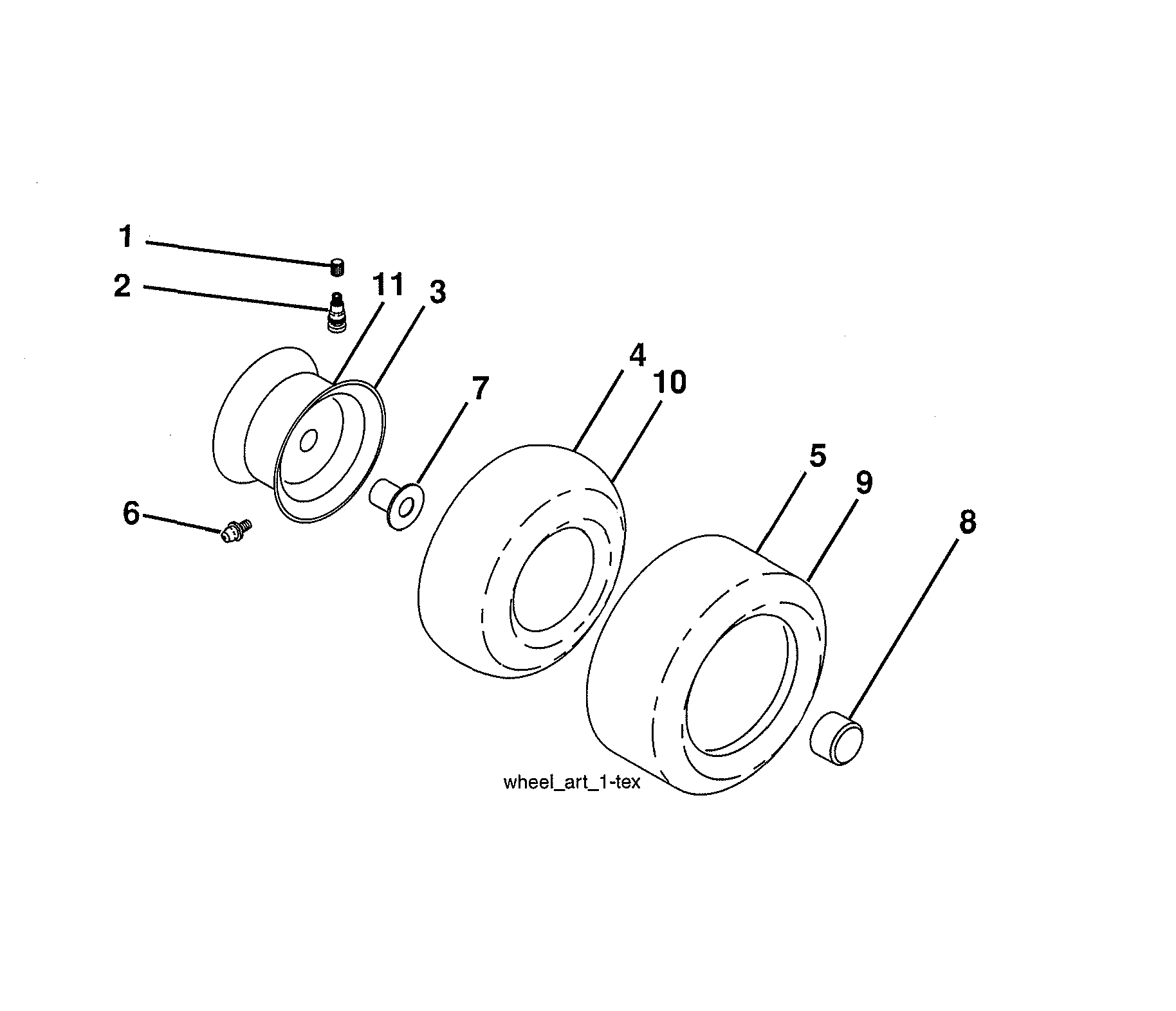 Husqvarna 96043028100 wheels & tires diagram