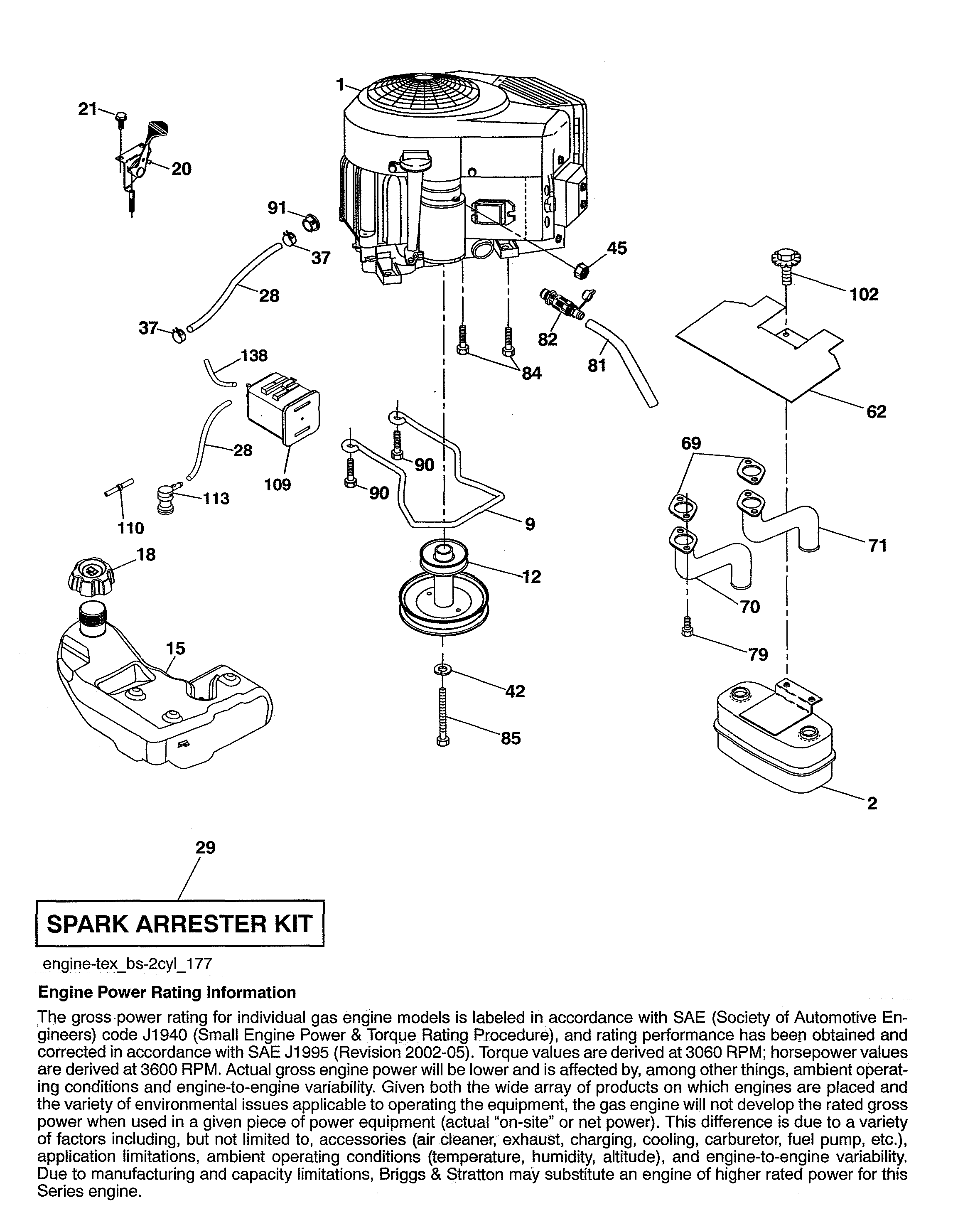 Husqvarna 96043027100 engine diagram