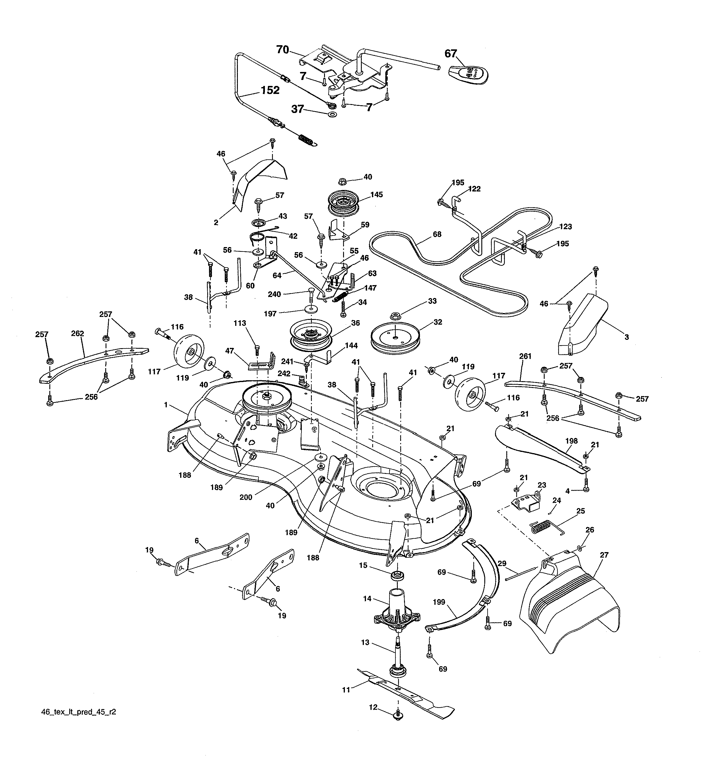 Husqvarna 96043027100 mower deck diagram