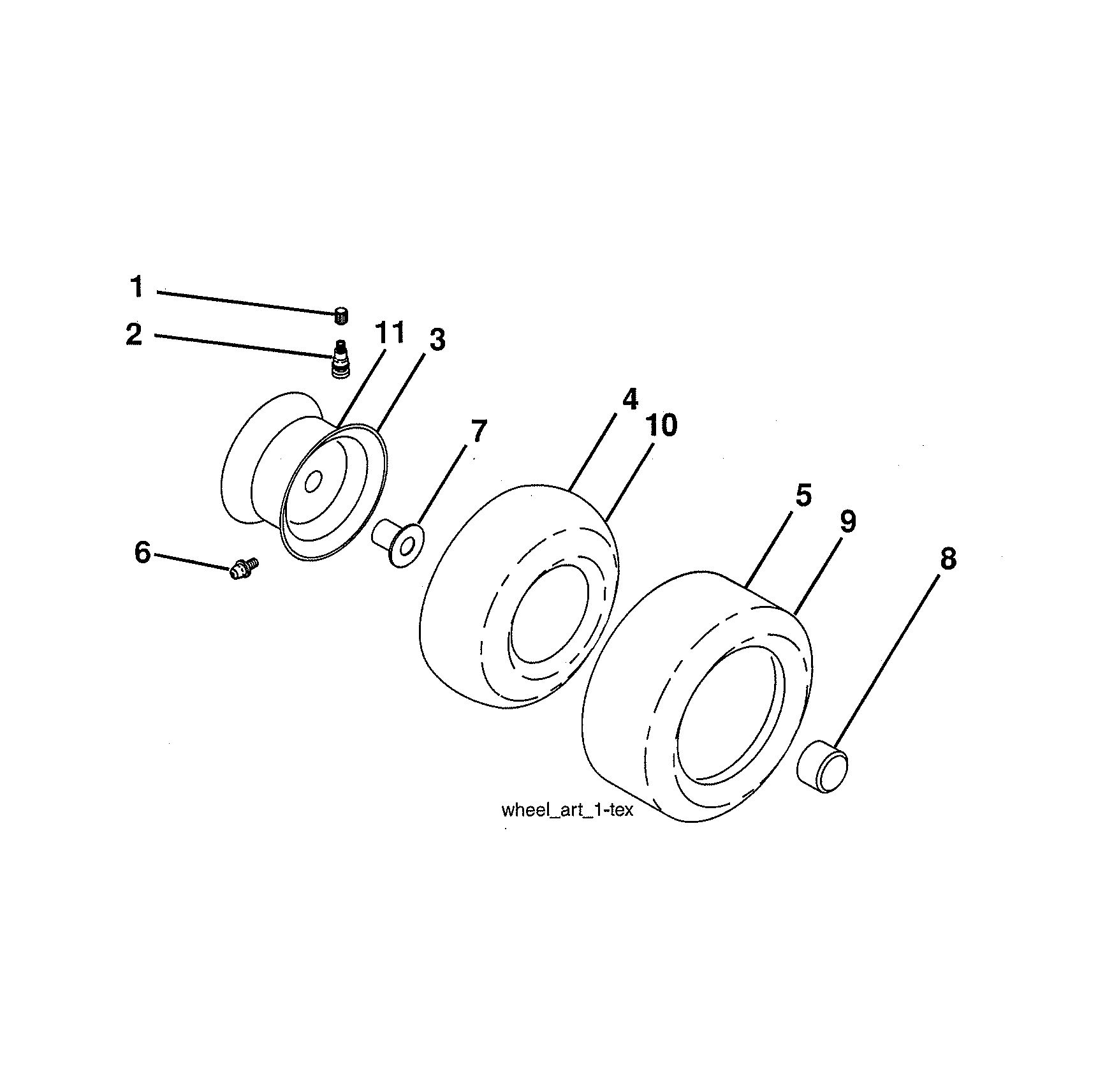 Husqvarna 96043027100 wheels & tires diagram