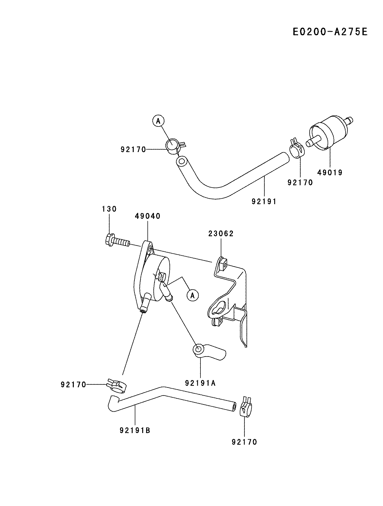Husqvarna 96013000101 fuel tank/fuel-valve diagram