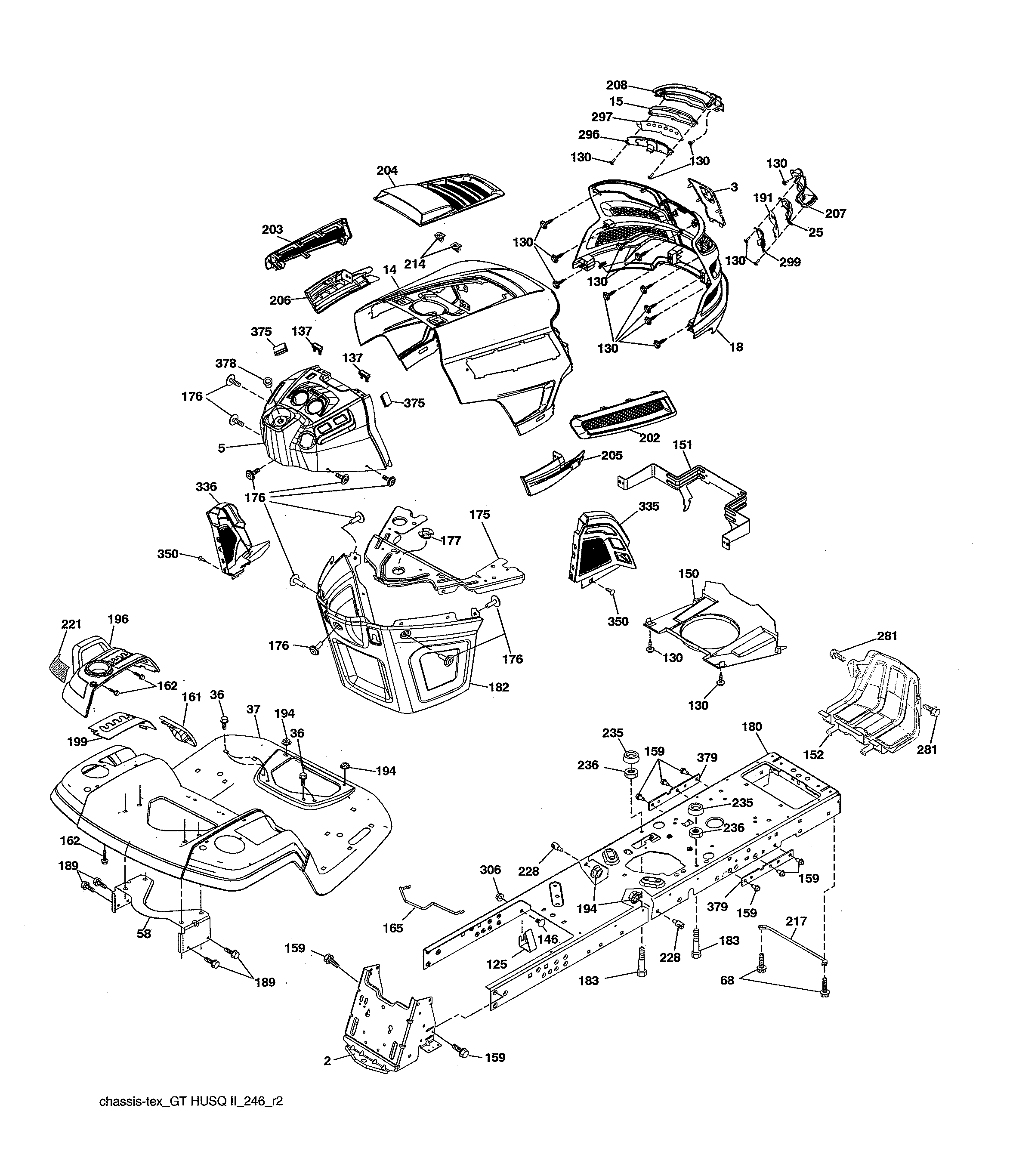 Husqvarna TS354X-96043029500 chassis diagram