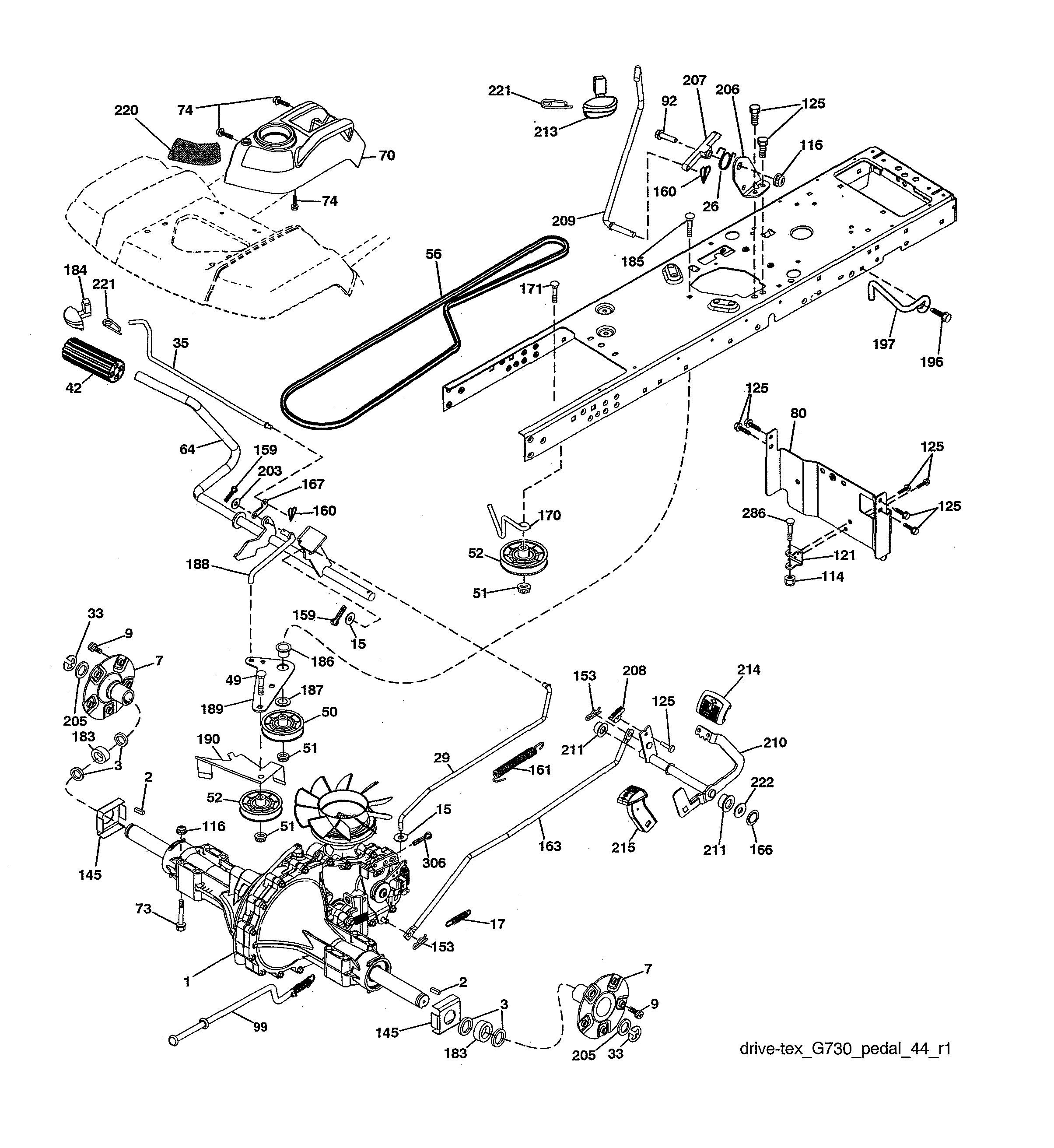 Husqvarna TS354X-96043029500 drive diagram